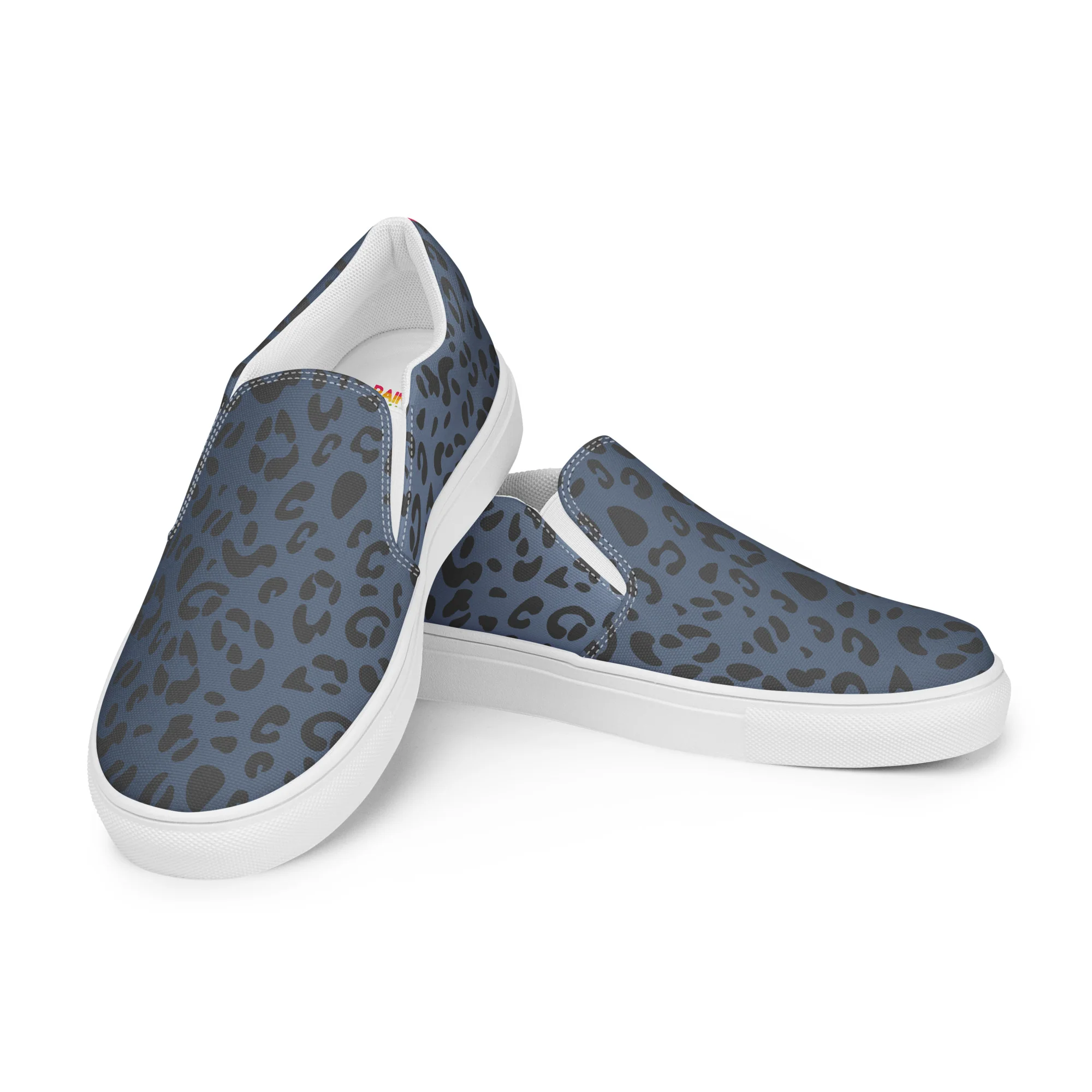 Rainbow Blue Leopard Print Slip-on Canvas Shoes (male sizes) - Image 4