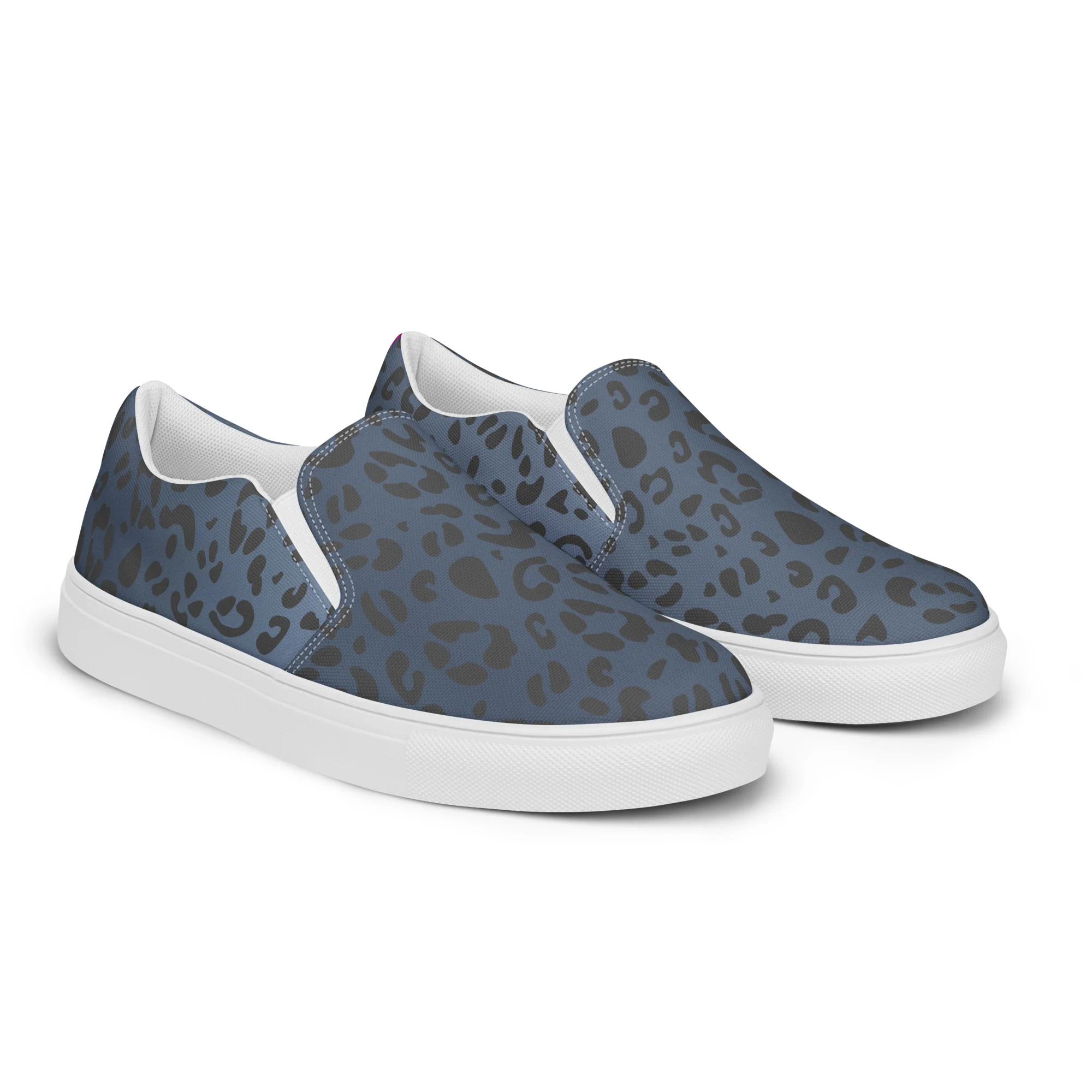 Rainbow Blue Leopard Print Slip-on Canvas Shoes (male sizes) - Image 7