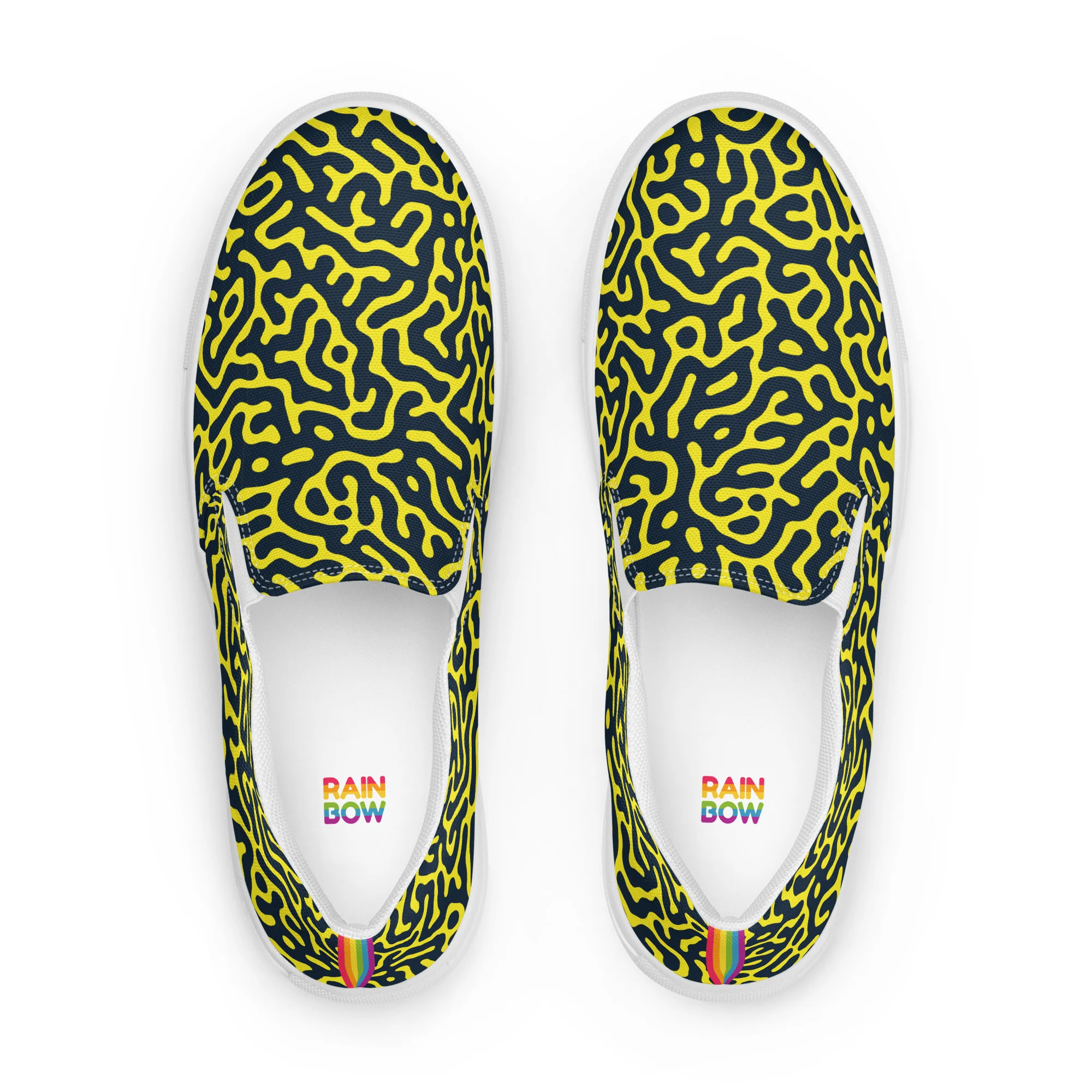 Blue on Yellow Turing Pattern Slip-on Shoes (male sizes) - Image 8