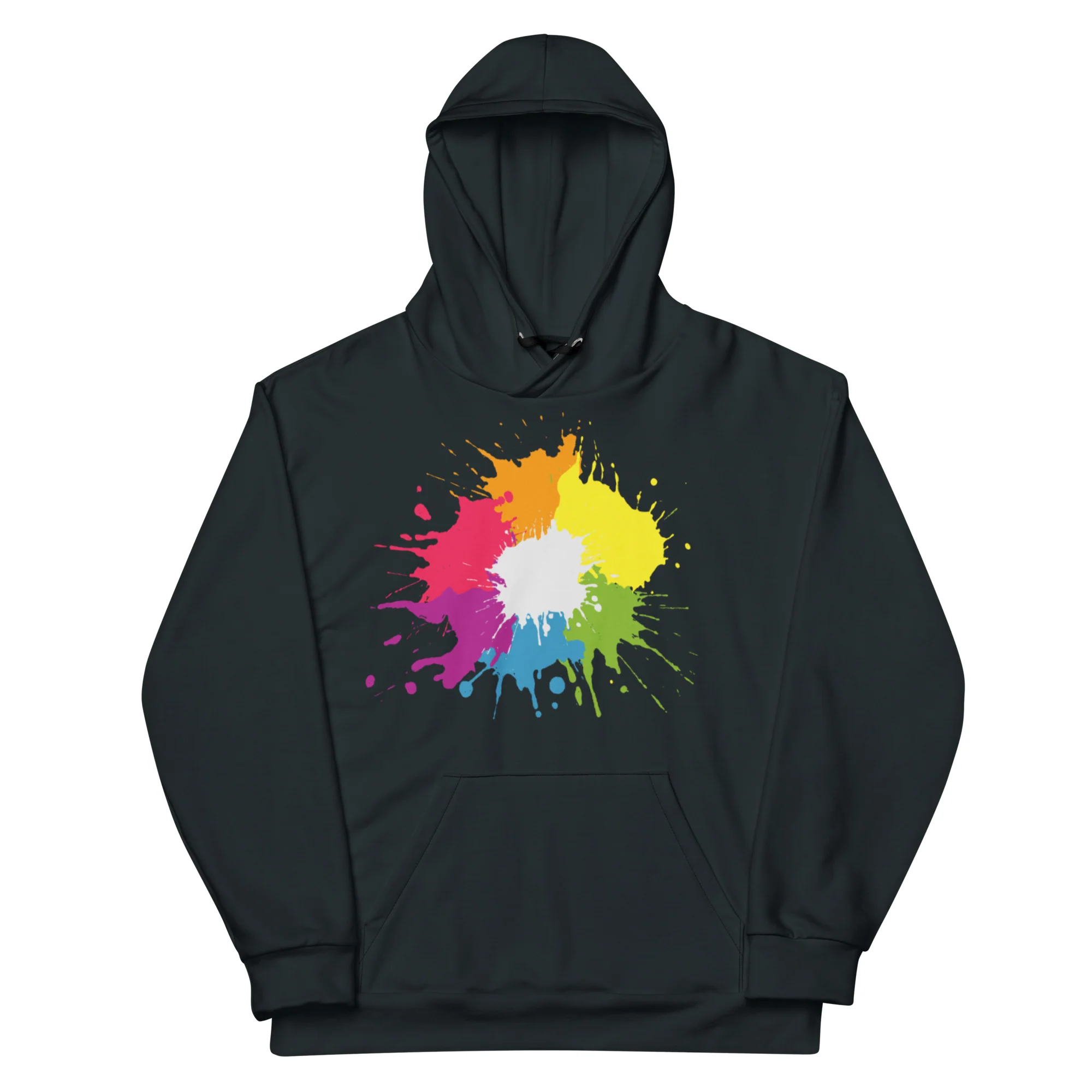 Blue Rainbow Paint Spatter Hoodie - Image 7