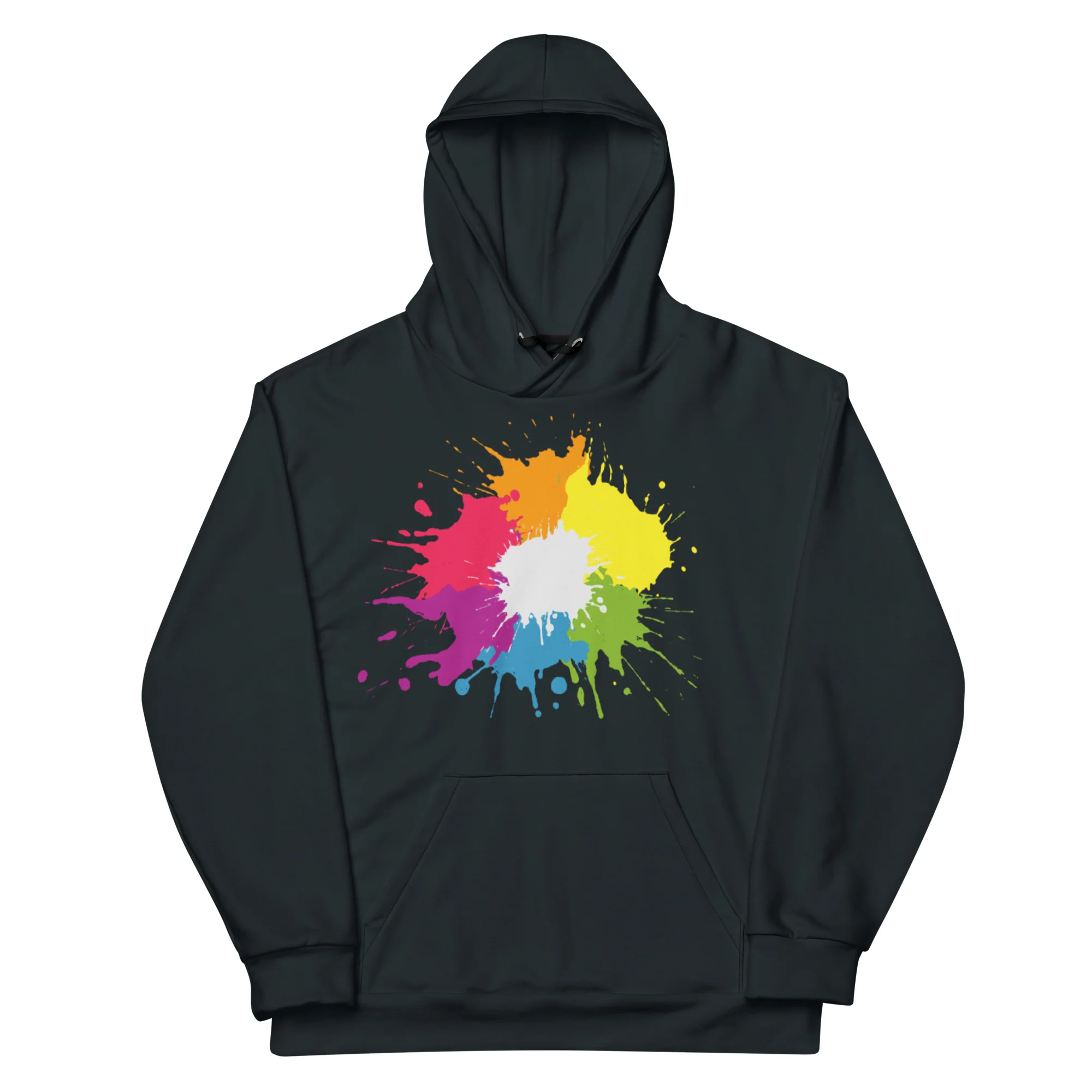 Blue Rainbow Paint Spatter Hoodie - Image 8