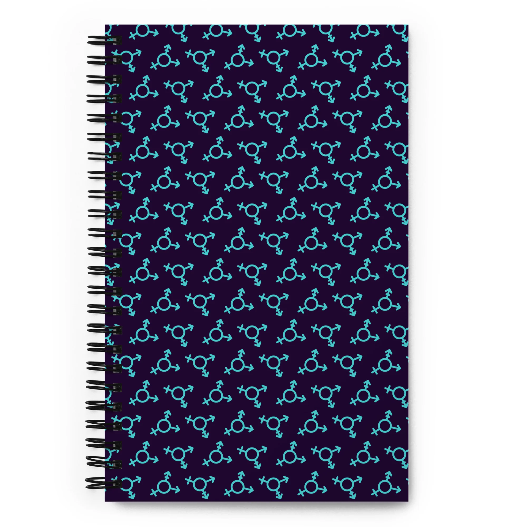 Blue Trans Symbol Pattern Spiral Notebook