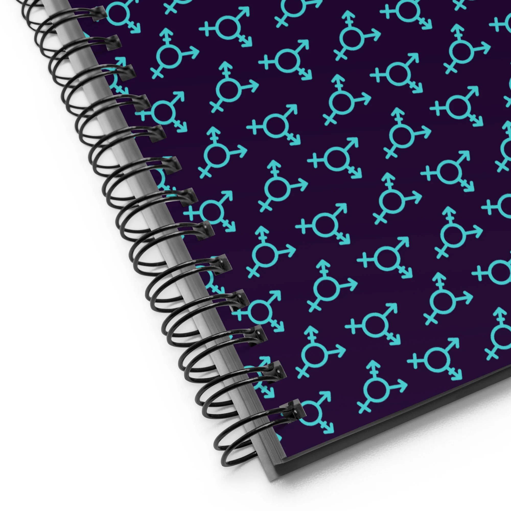 Blue Trans Symbol Pattern Spiral Notebook - Image 6