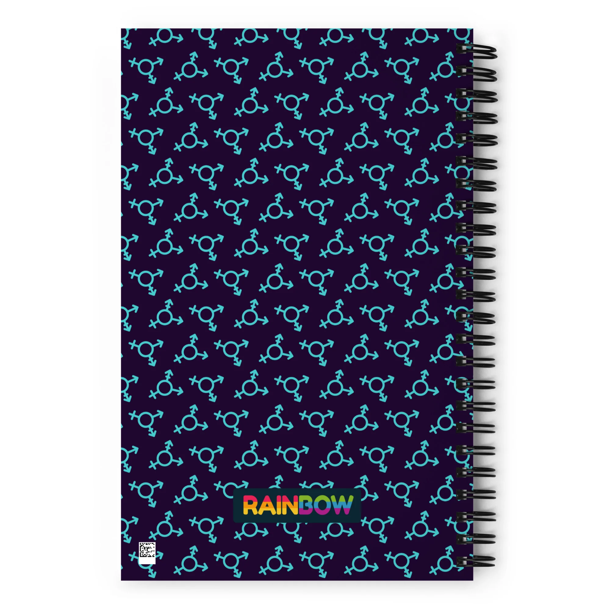Blue Trans Symbol Pattern Spiral Notebook - Image 7