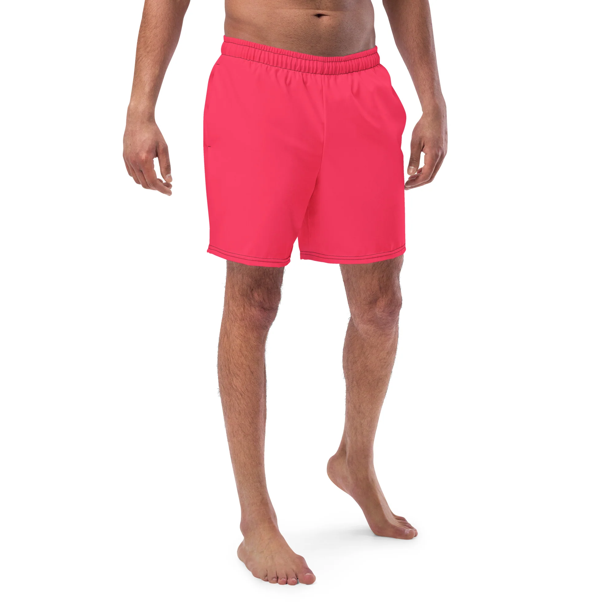 Candy Red Swimming Trunks with Rainbow Pocket - Image 2