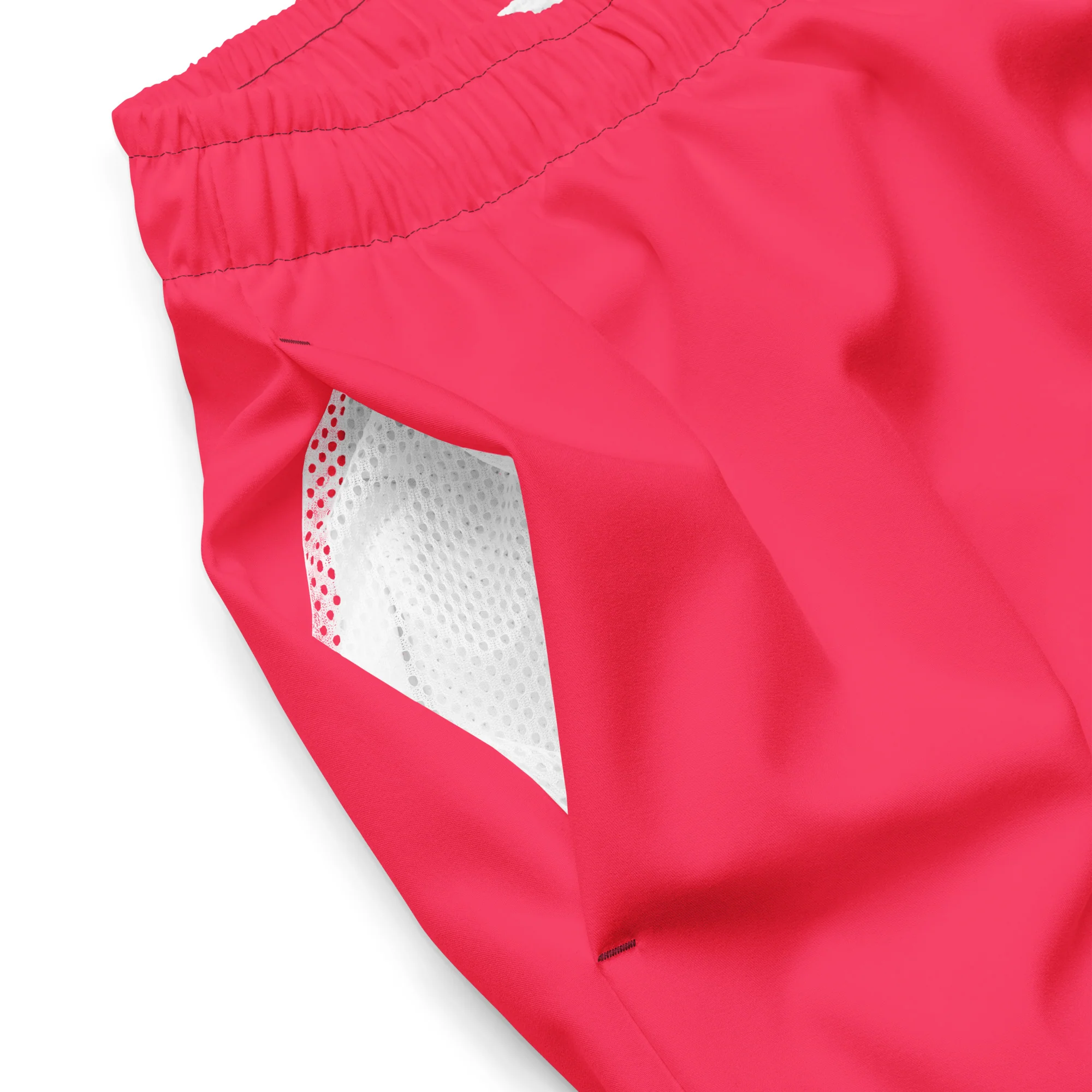 Candy Red Swimming Trunks with Rainbow Pocket - Image 9