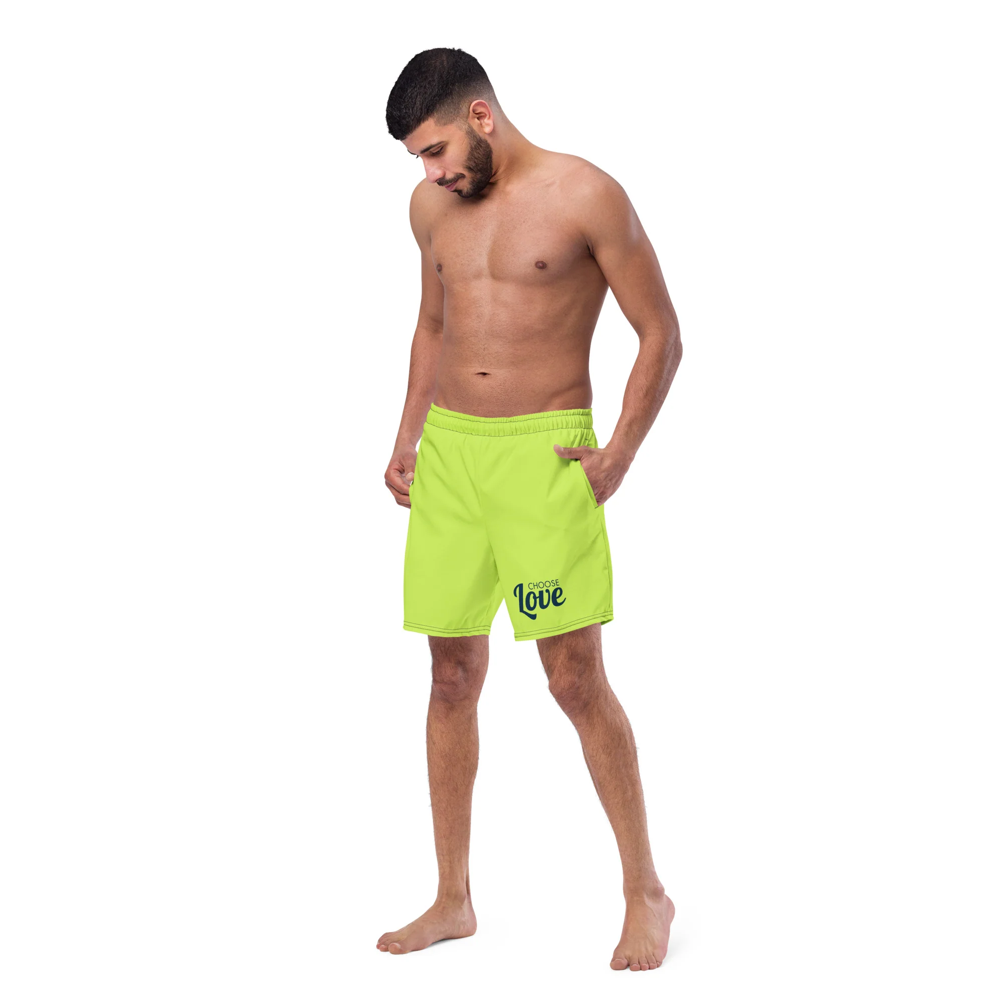 Choose Love Lime Swimming Trunks - Image 2
