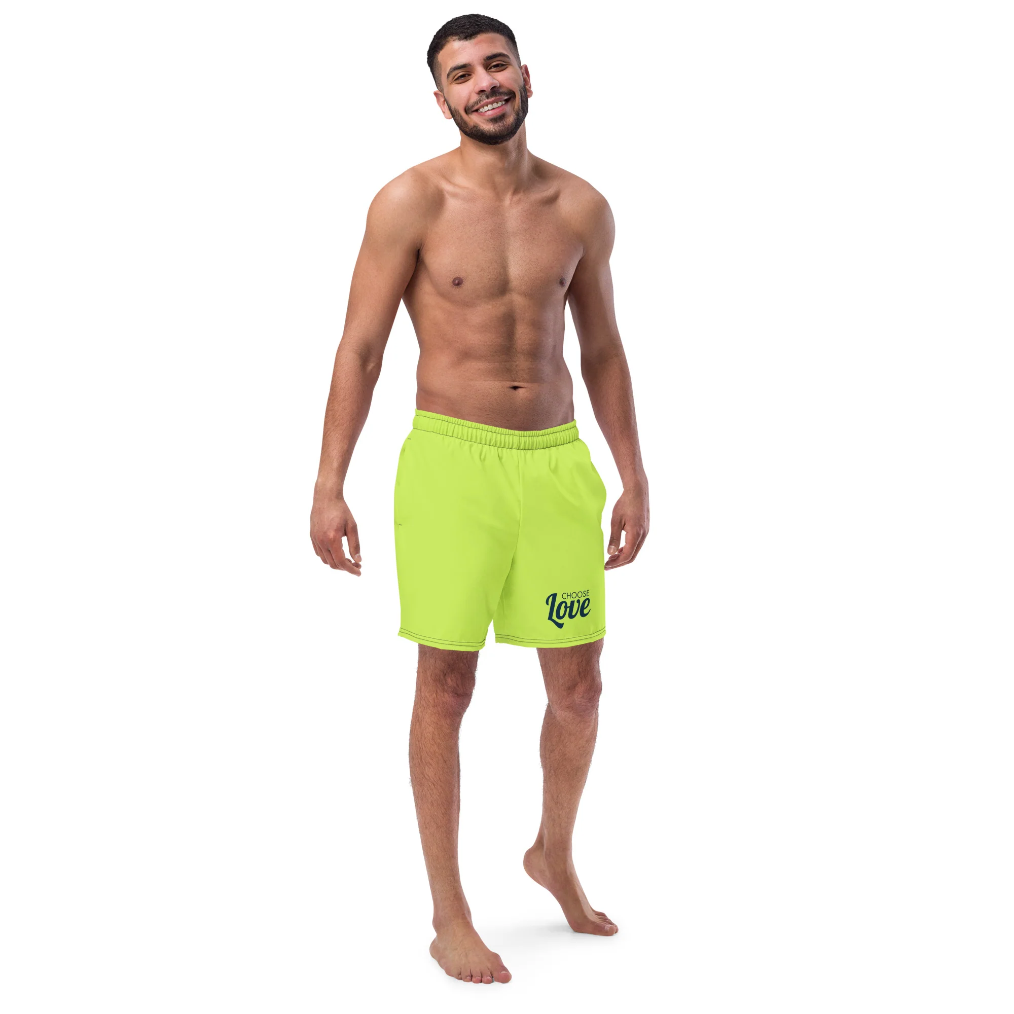 Choose Love Lime Swimming Trunks - Image 4