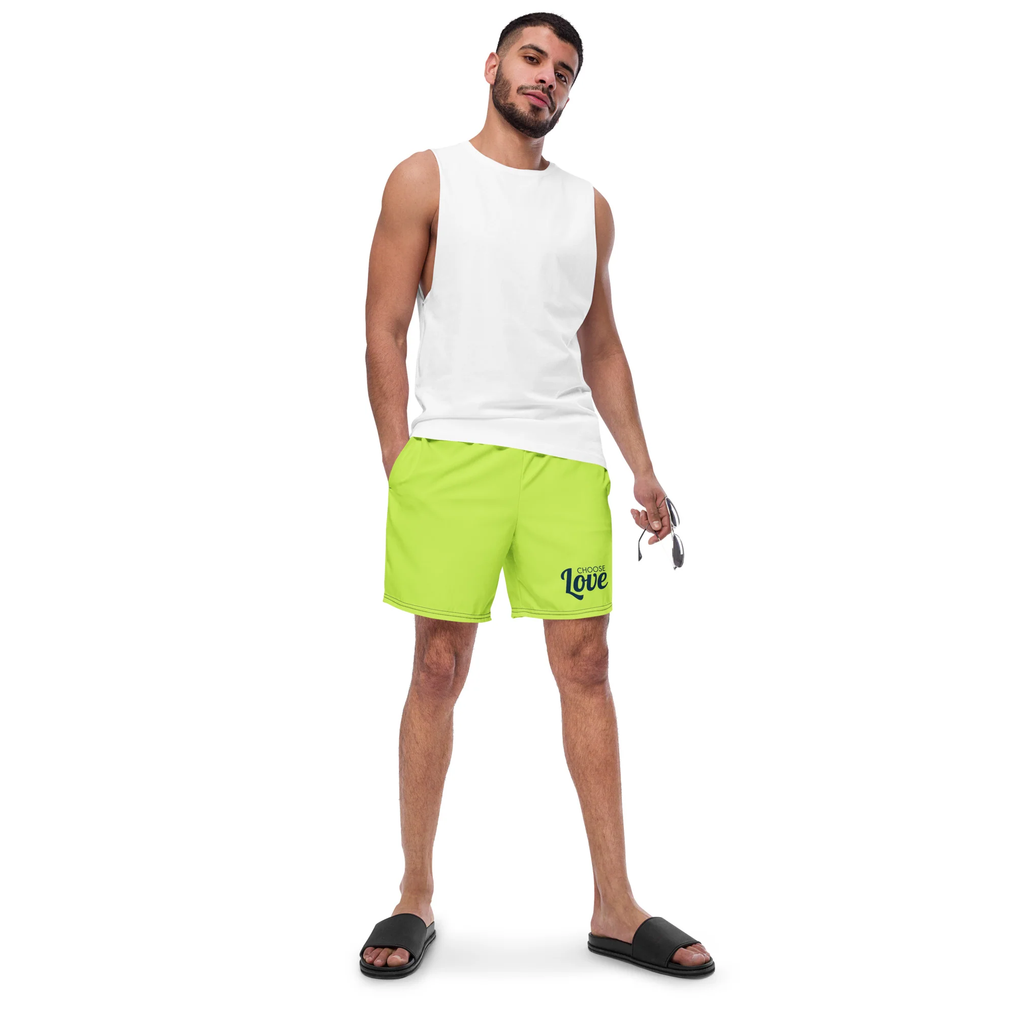 Choose Love Lime Swimming Trunks - Image 5