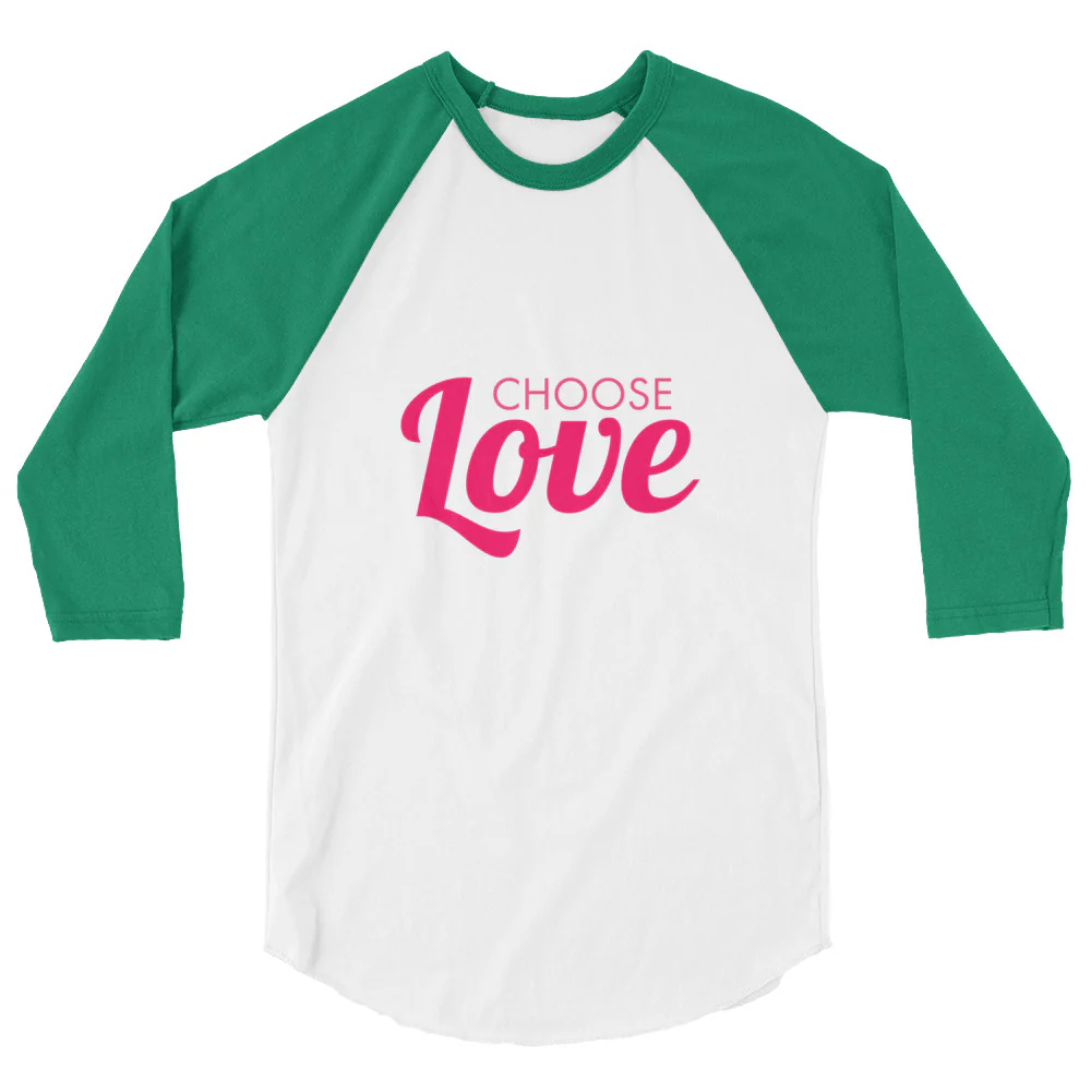 Choose Love 3/4 Sleeve Raglan Shirt - Image 4