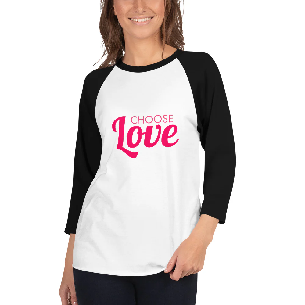 Choose Love 3/4 Sleeve Raglan Shirt - Image 5