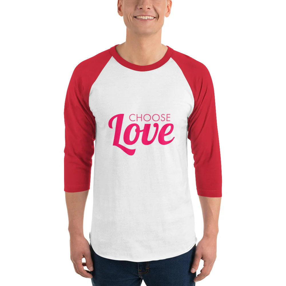 Choose Love 3/4 Sleeve Raglan Shirt - Image 6