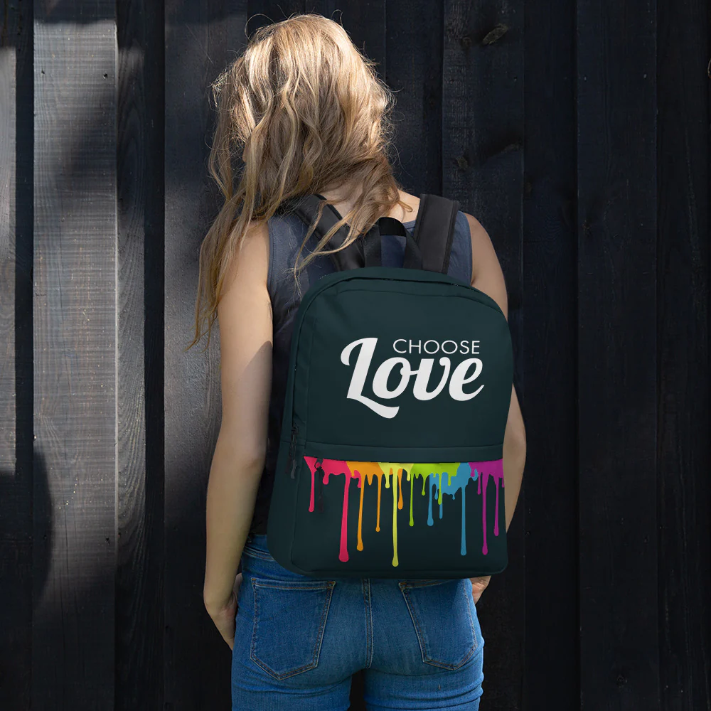 Choose Love with Paint Drips Backpack - Image 10