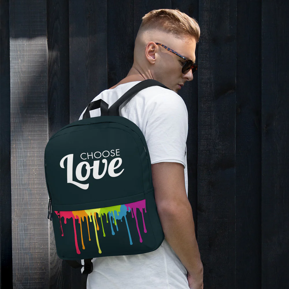 Choose Love with Paint Drips Backpack - Image 11