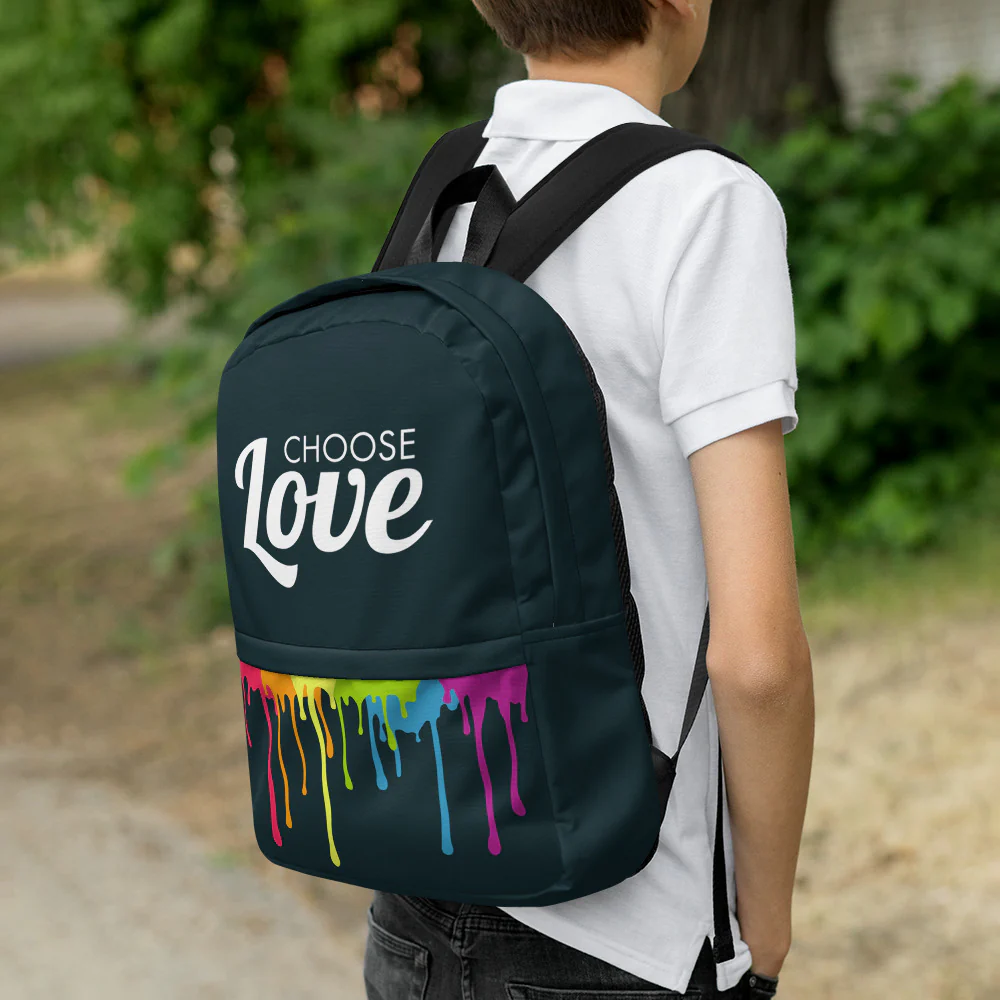 Choose Love with Paint Drips Backpack - Image 8