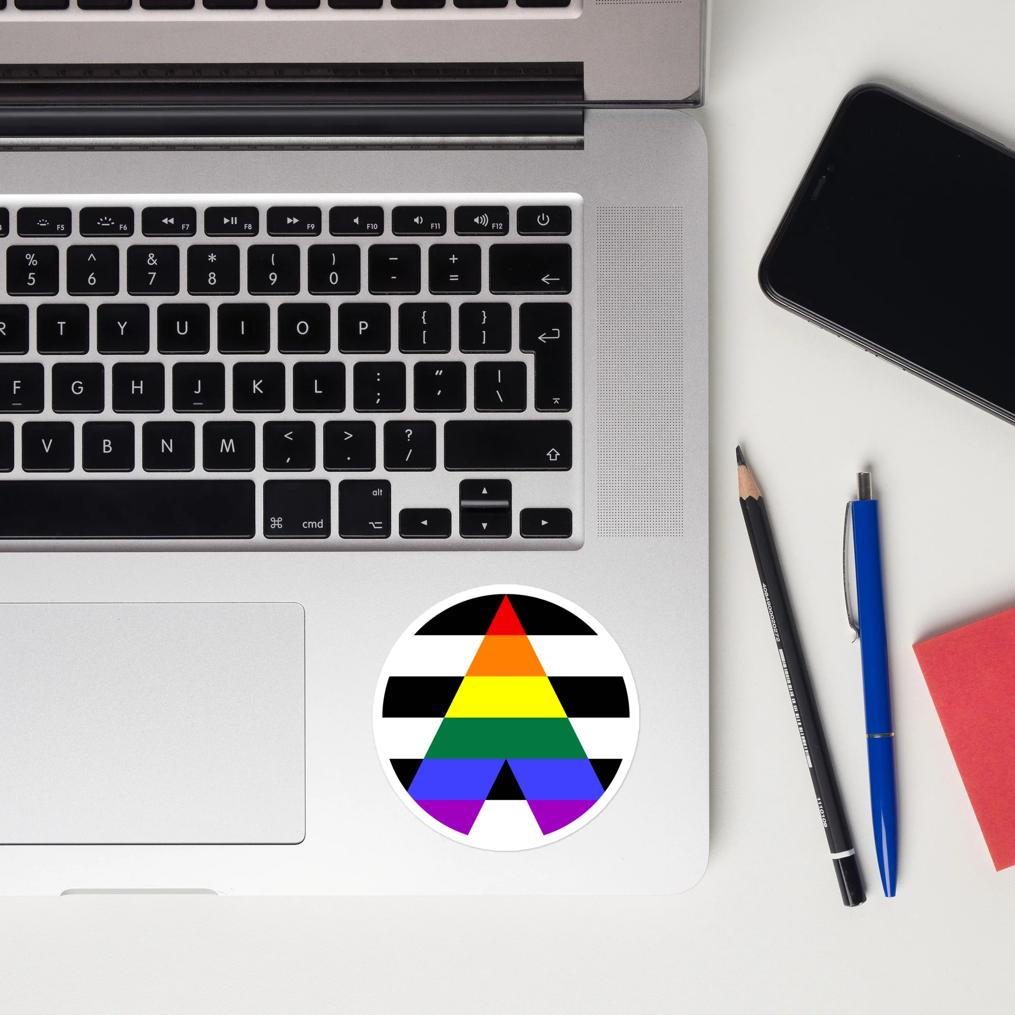 Circular LGBTQ+ Ally Sticker - Image 4