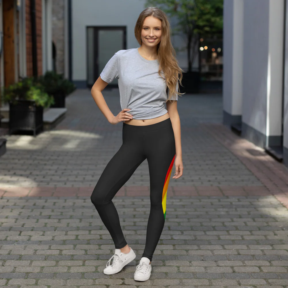 Rainbow Pride Flag Dynamic Curve Leggings - Image 5