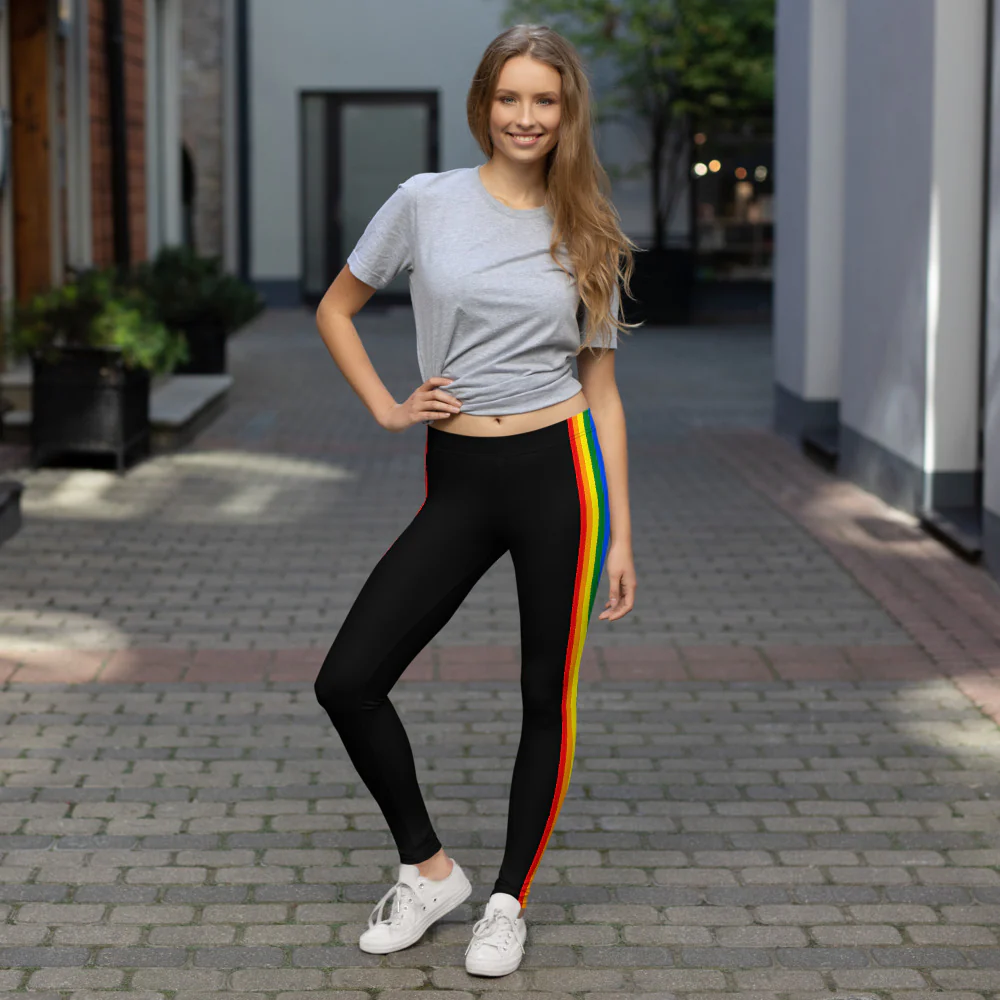 Classic Rainbow Pride Flag Stripe Leggings - Image 6
