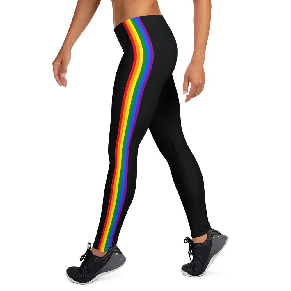 Classic Rainbow Pride Flag Stripe Leggings - Image 8