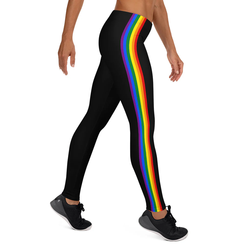 Classic Rainbow Pride Flag Stripe Leggings - Image 9