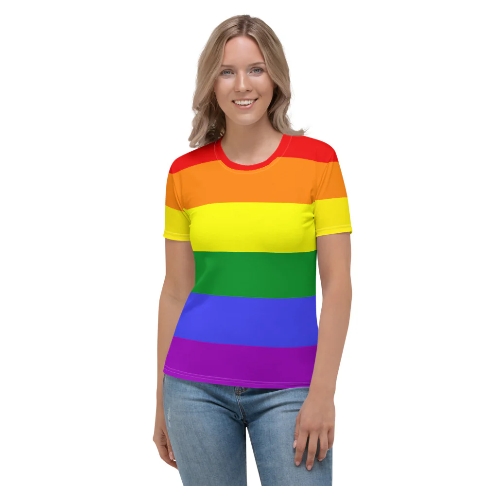 Rainbow Pride Flag Fitted T-shirt - Image 3