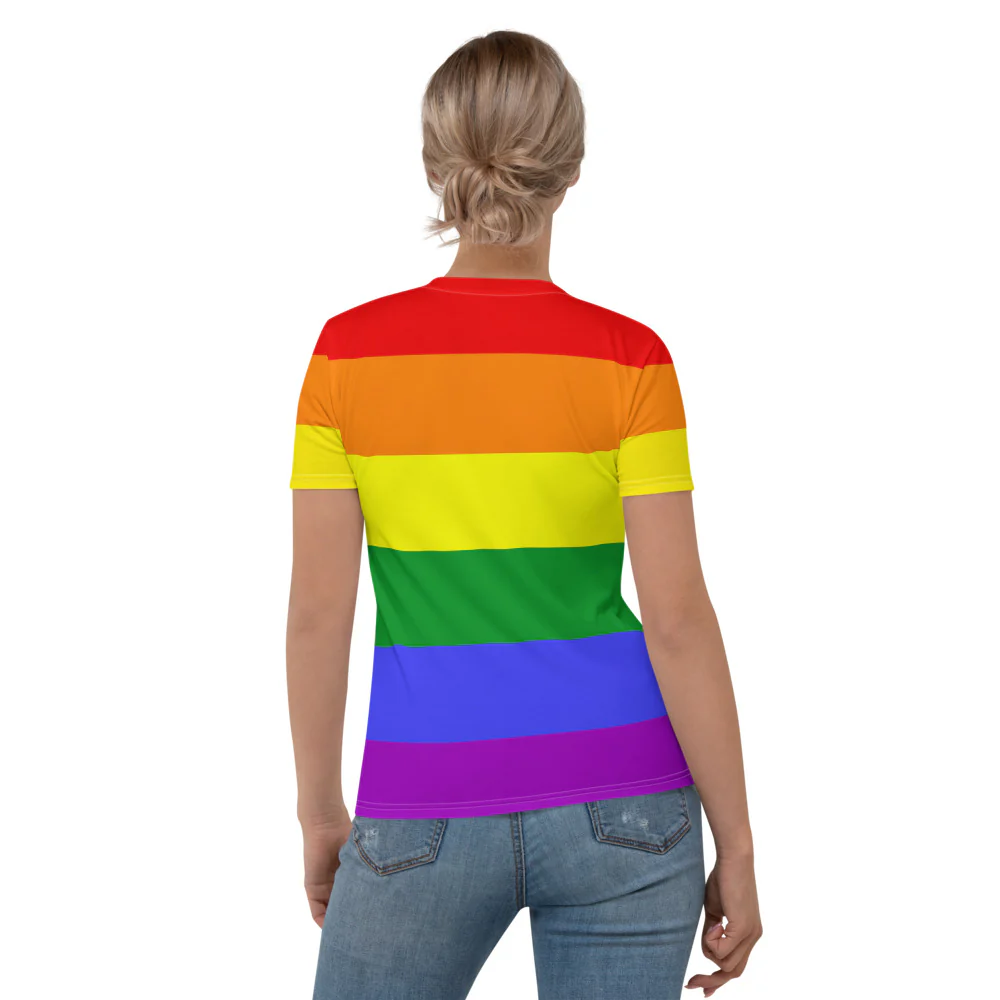 Rainbow Pride Flag Fitted T-shirt - Image 4