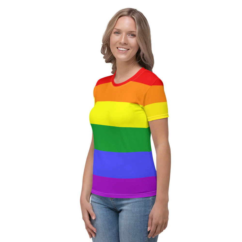Rainbow Pride Flag Fitted T-shirt - Image 5