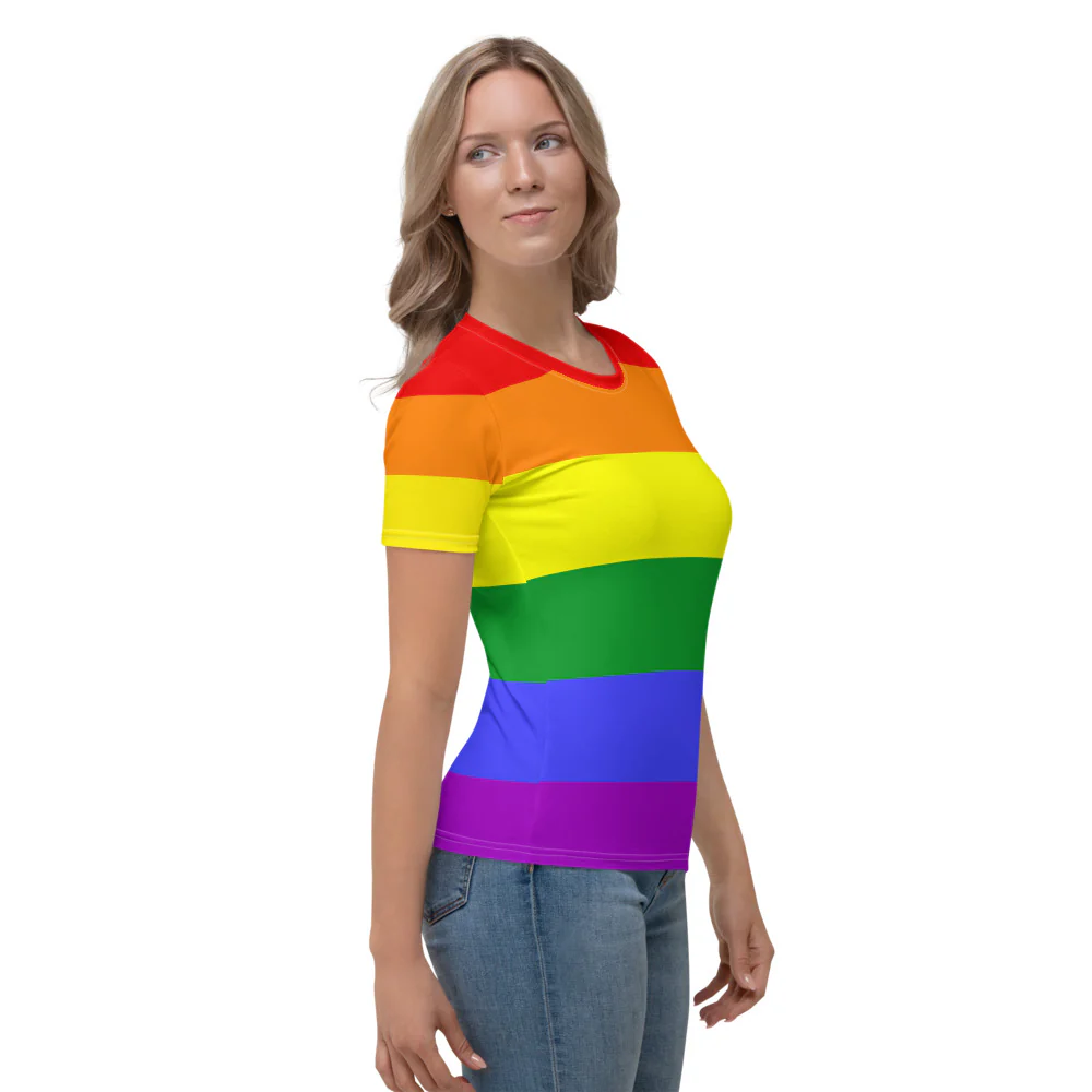 Rainbow Pride Flag Fitted T-shirt - Image 6
