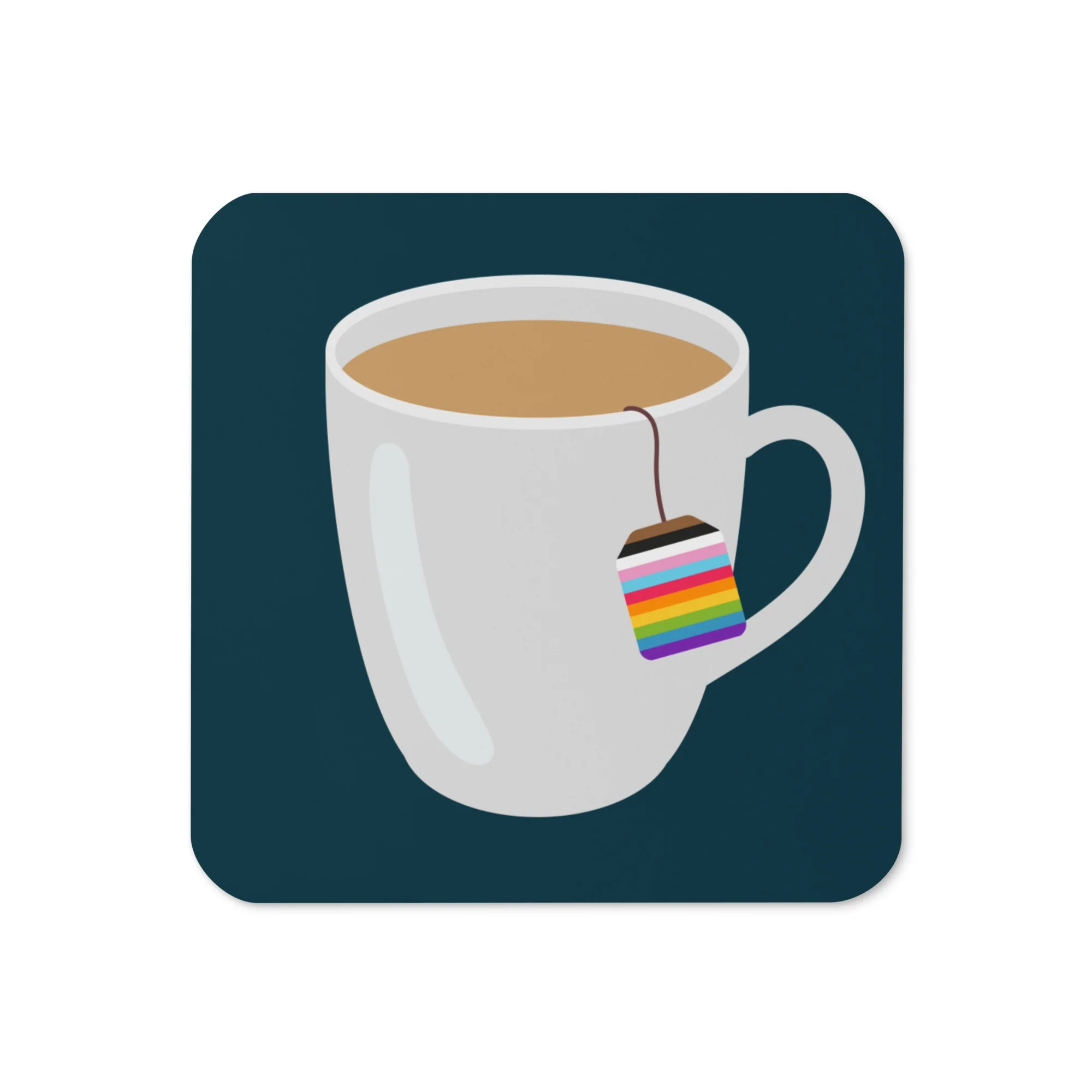 Cup of Rainbow Pride Tea Coaster