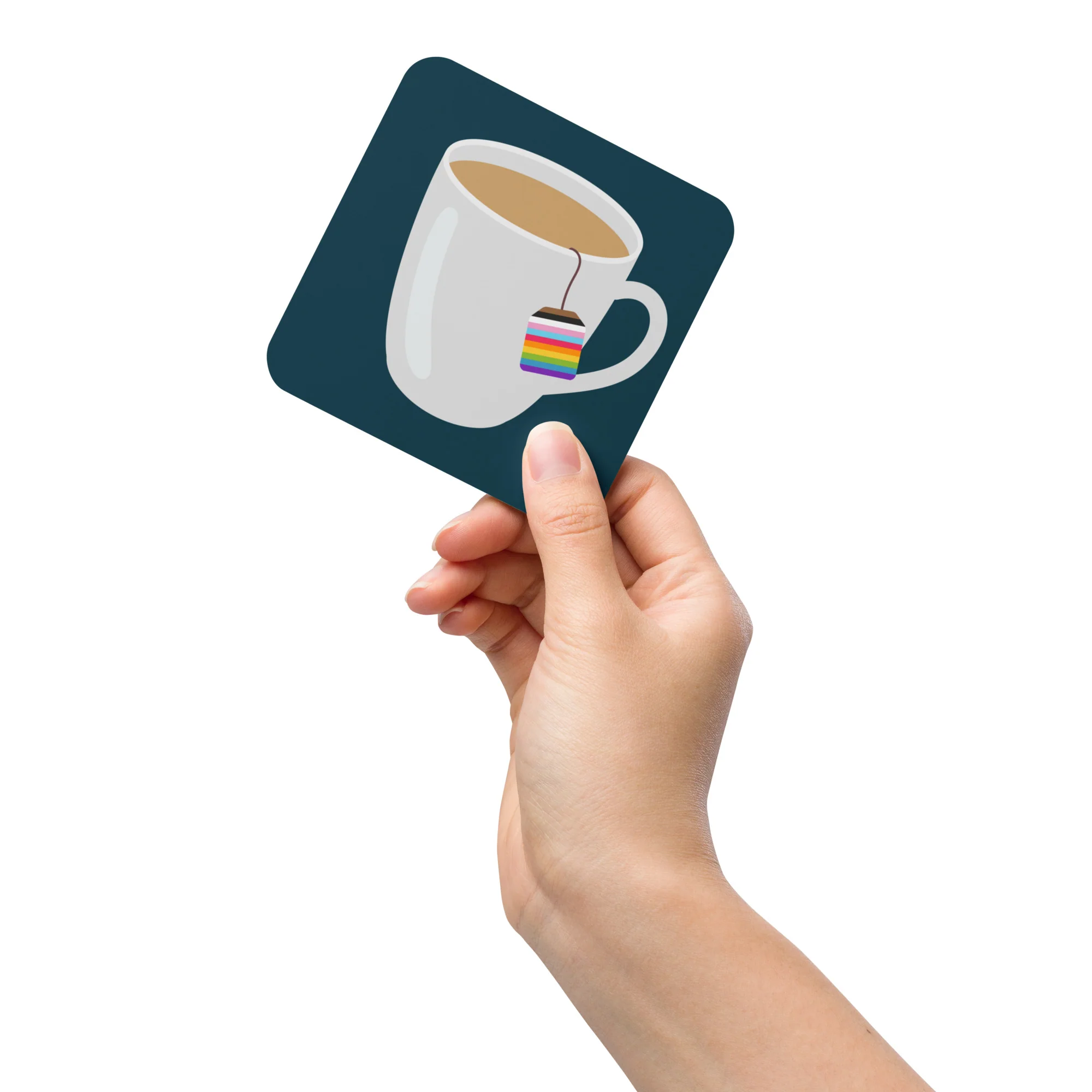Cup of Rainbow Pride Tea Coaster - Image 3