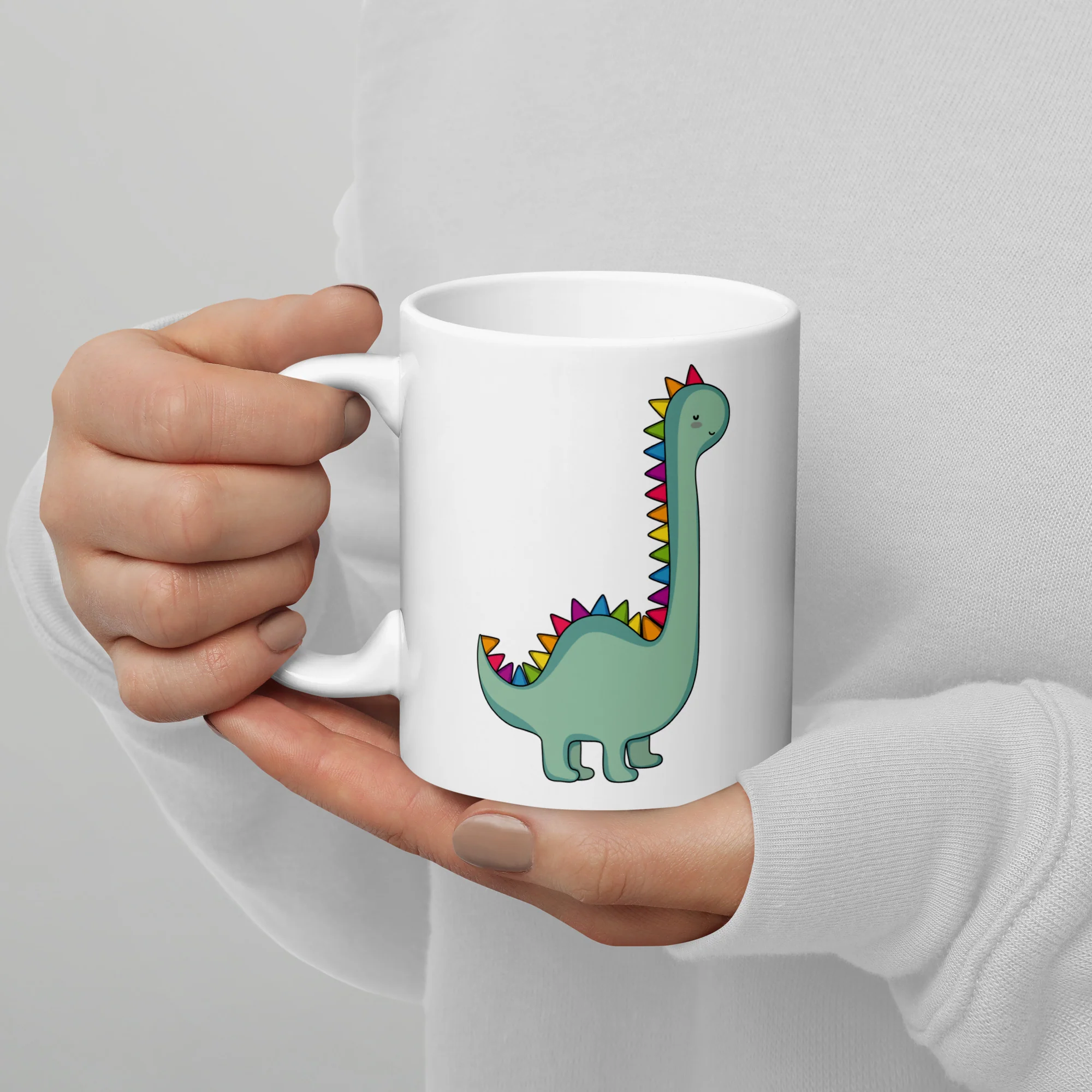 Cute Rainbow Dinosaur Mug - Image 2