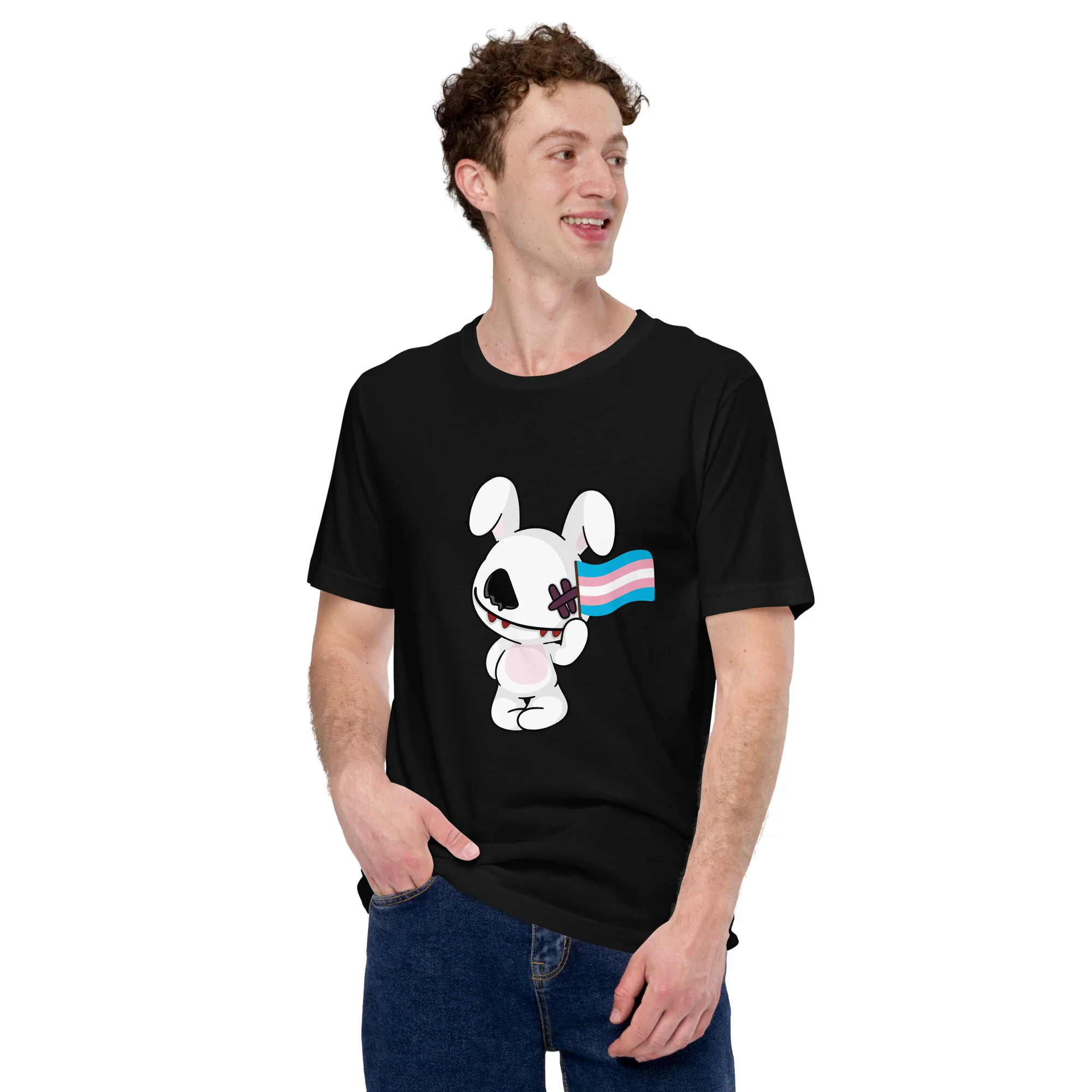 Deadly Bunny Trans Pride T-Shirt - Image 2