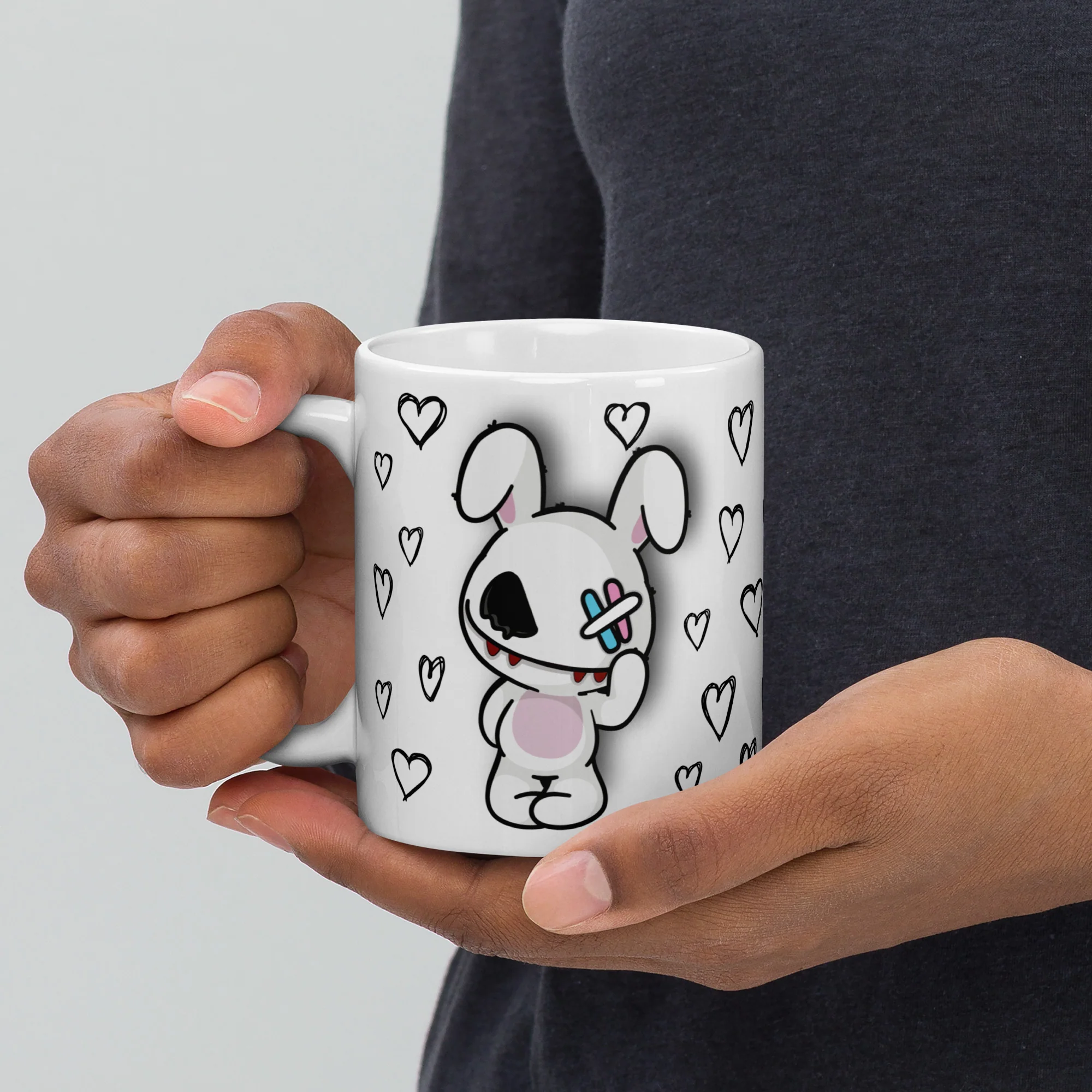 Deadly Bunny With Hearts Mug - Image 4