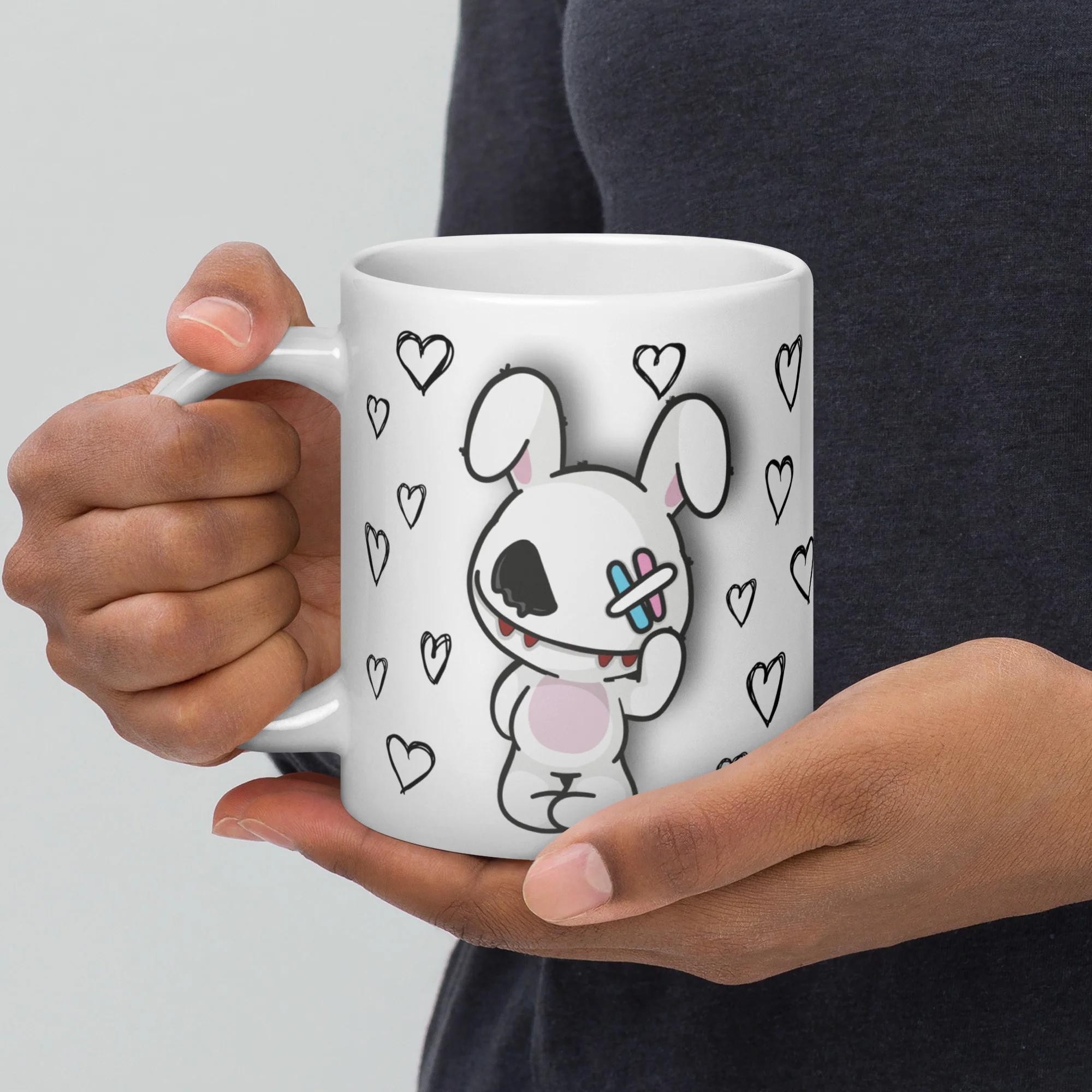 Deadly Bunny With Hearts Mug - Image 5