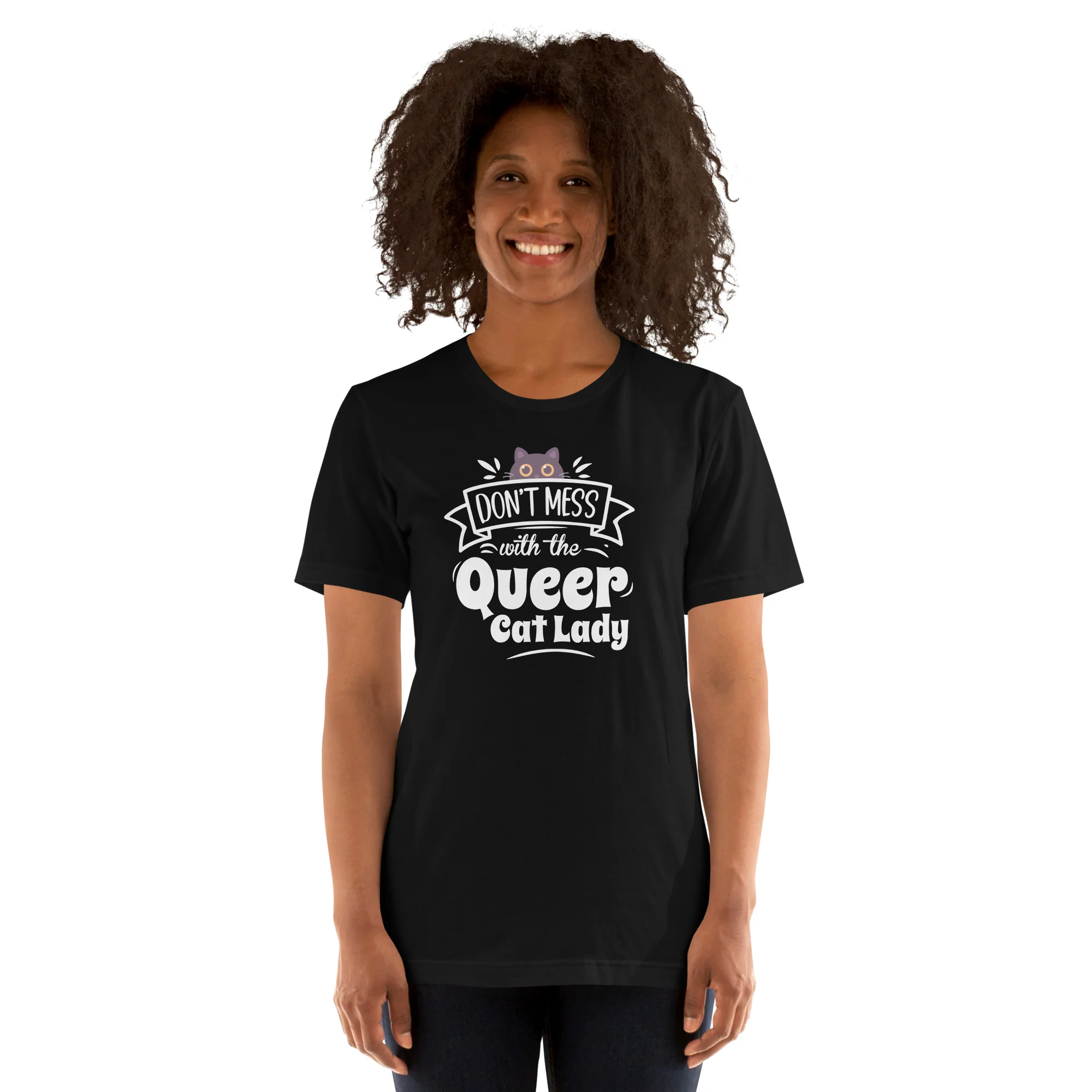 Don't Mess With The Queer Cat Lady T-Shirt - Image 8