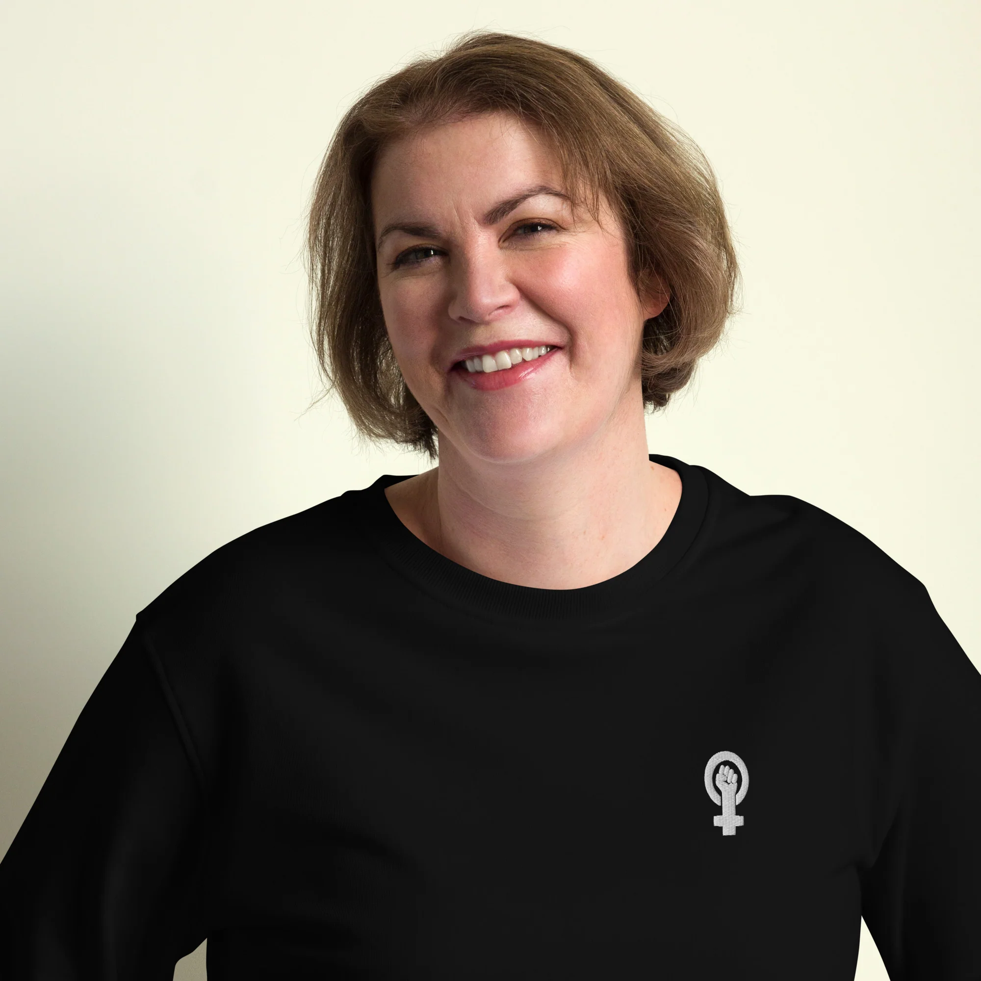Feminist Symbol Embroidered Organic Sweatshirt - Image 2