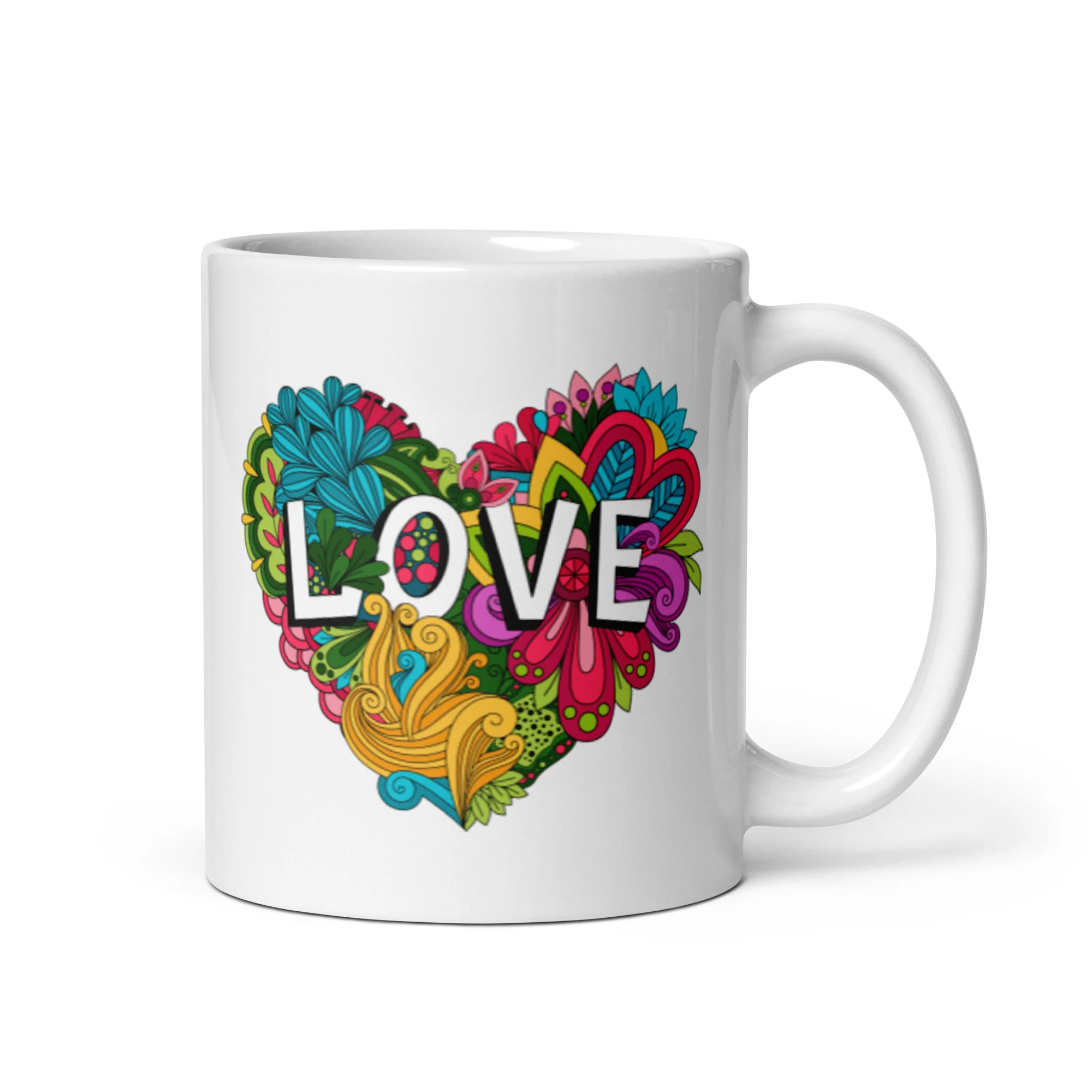 Floral Love Heart Mug