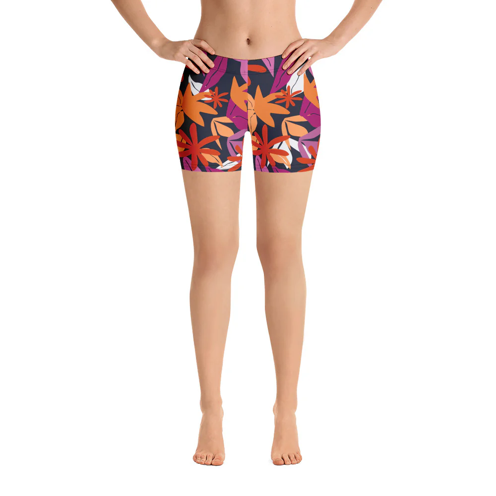 Floral Pattern Legging Shorts in Lesbian Colours - Image 3