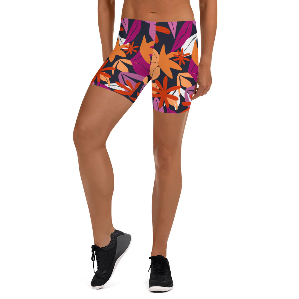 Floral Pattern Legging Shorts in Lesbian Colours - Image 4