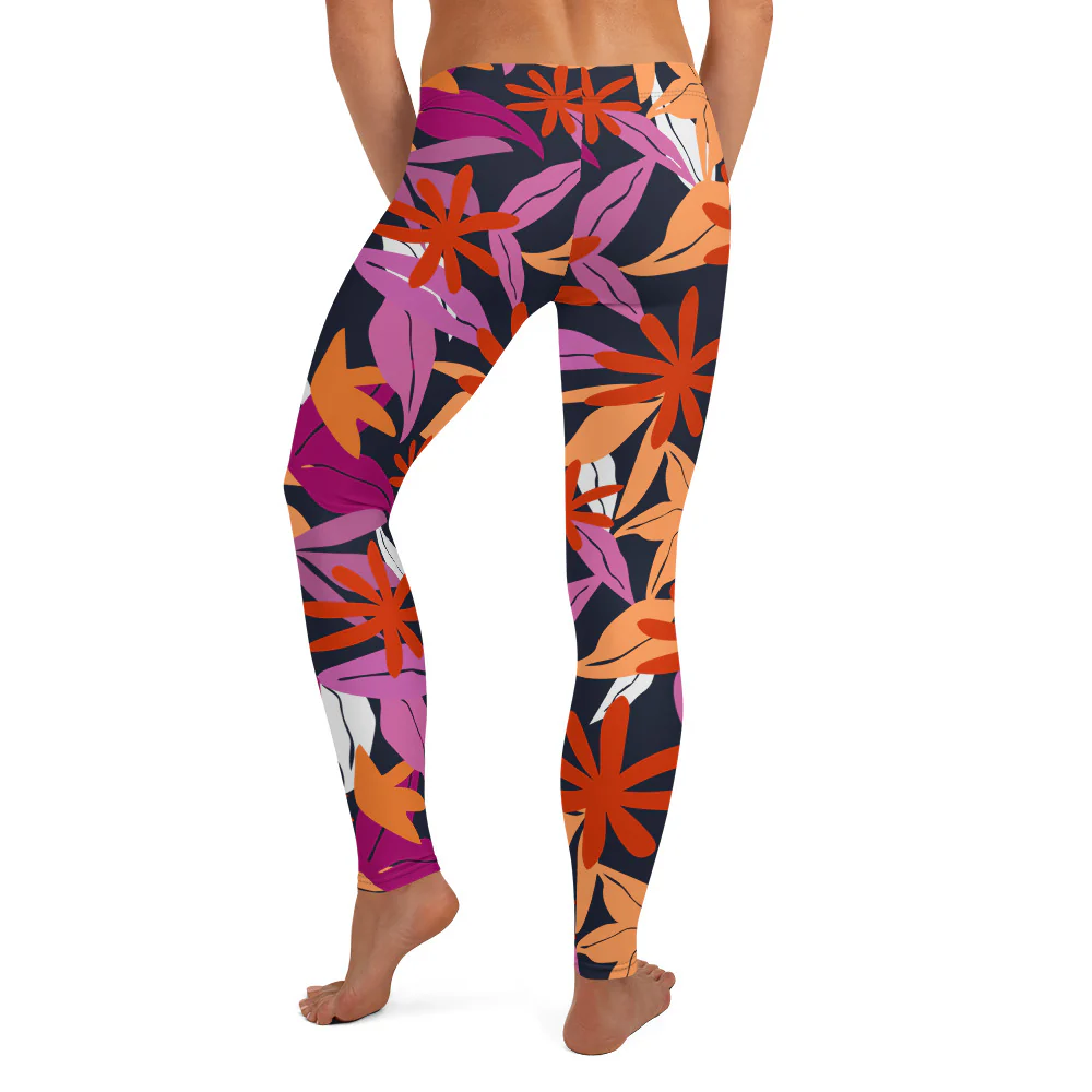 Floral Pattern Leggings In Lesbian Colours - Image 2