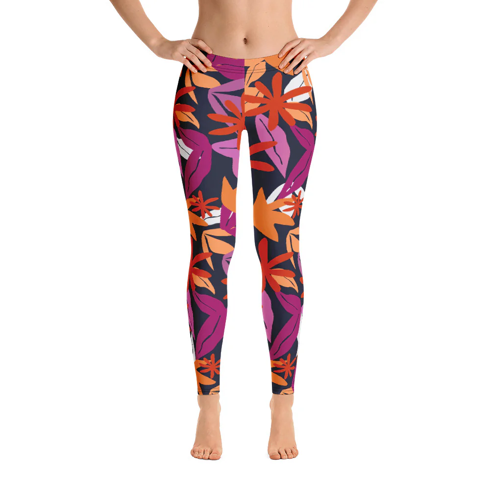 Floral Pattern Leggings In Lesbian Colours - Image 5