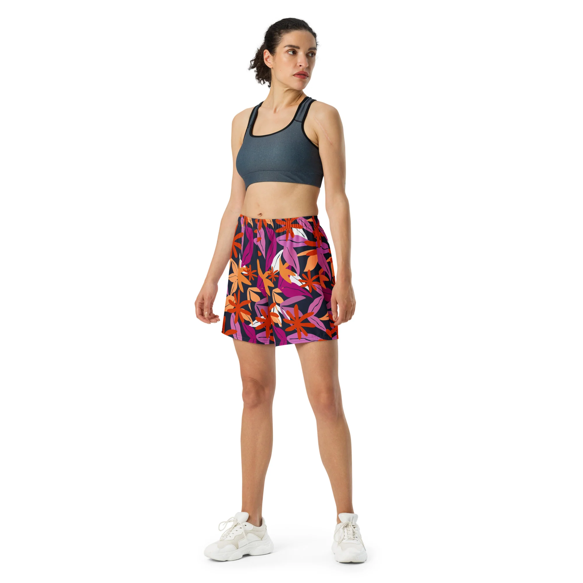 Floral Pattern Long Shorts In Lesbian Colours - Image 3