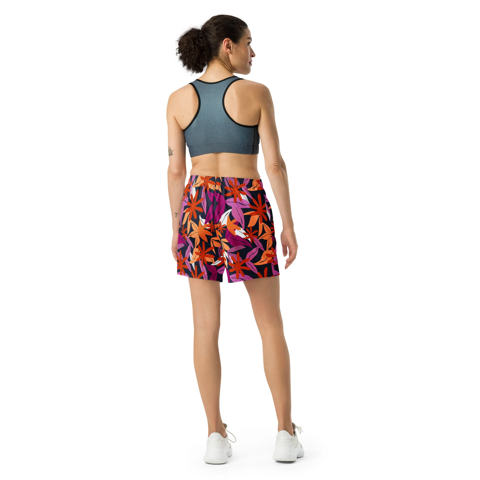 Floral Pattern Long Shorts In Lesbian Colours - Image 5