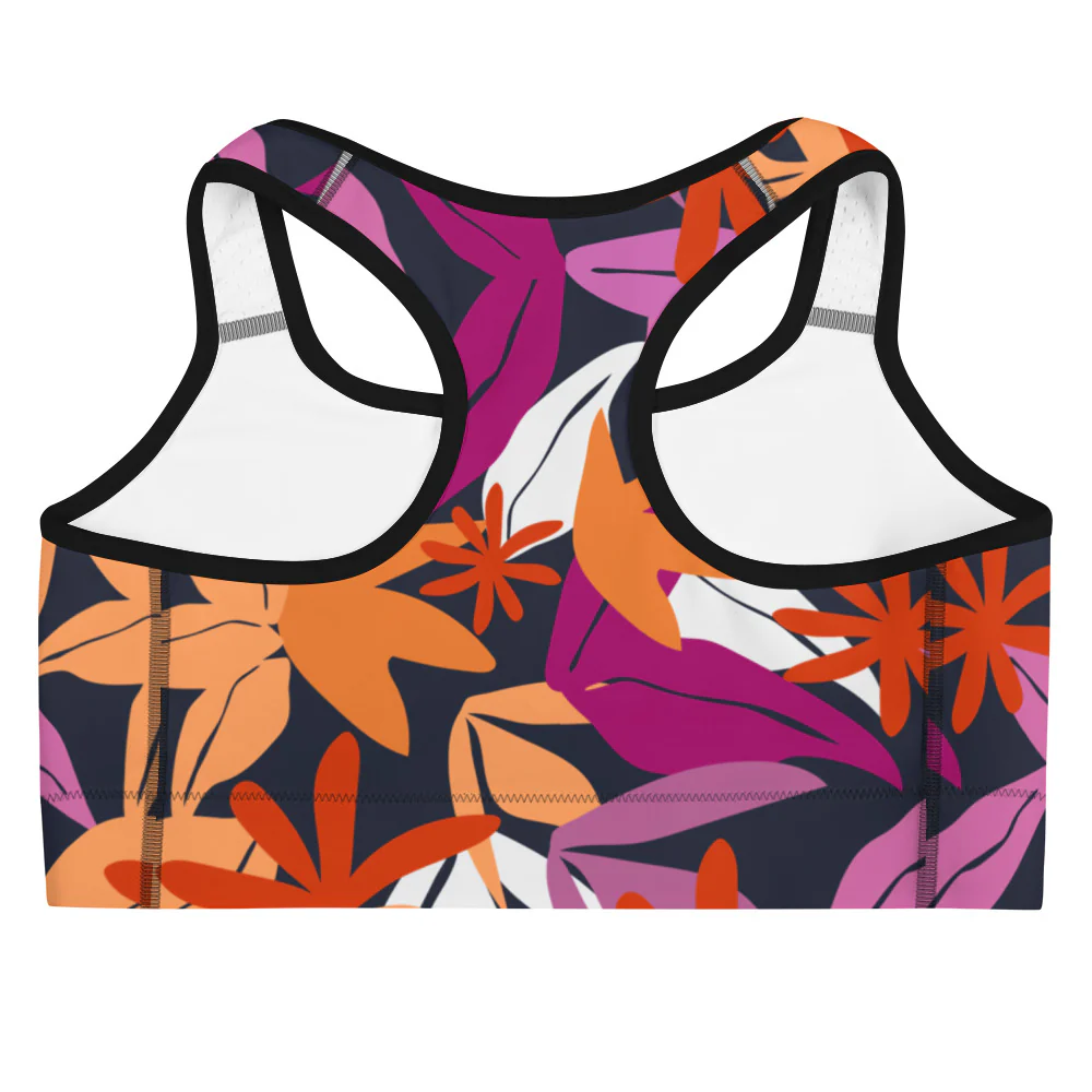 Floral Pattern Sports Bra in Lesbian Colours - Image 2