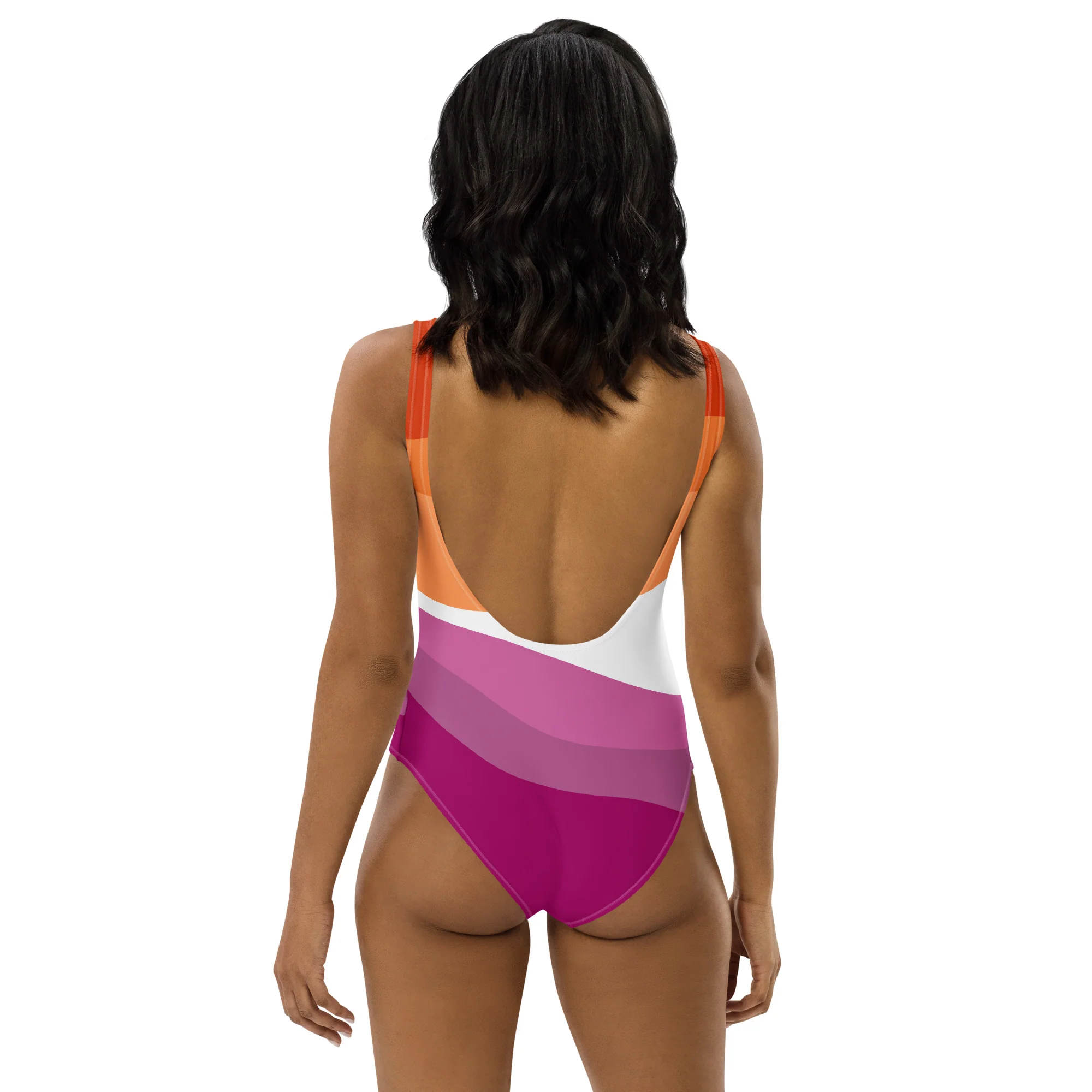 Fluid Lesbian Colours One-Piece Swimsuit - Image 7