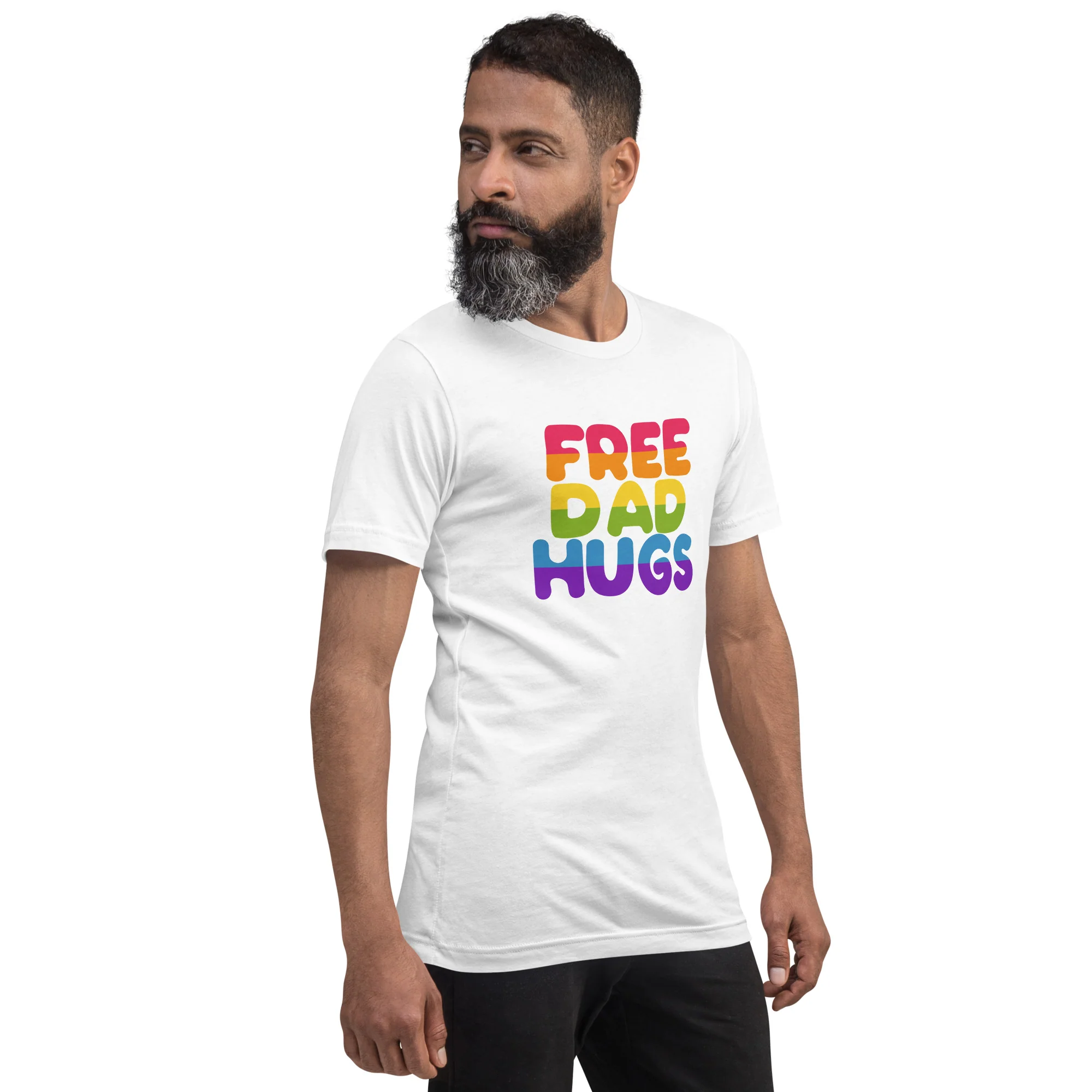 Free Dad Hugs Rainbow Pride T-Shirt - Image 2
