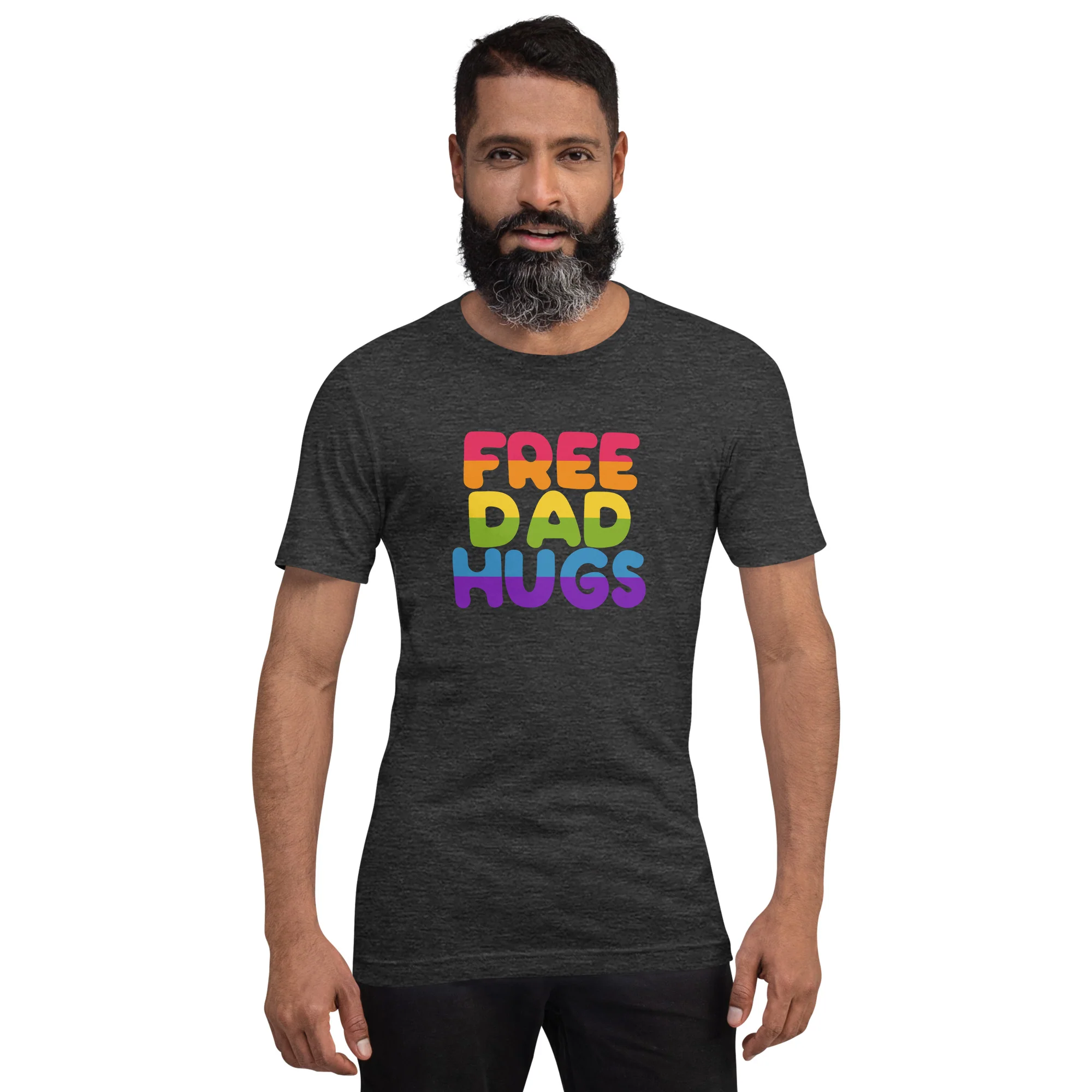 Free Dad Hugs Rainbow Pride T-Shirt - Image 3