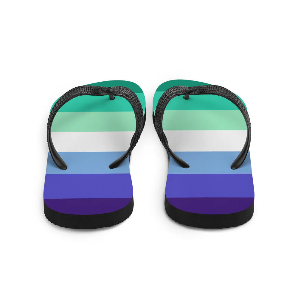 Gay Men 7 Stripe Pride Flag Flip-Flops - Image 3