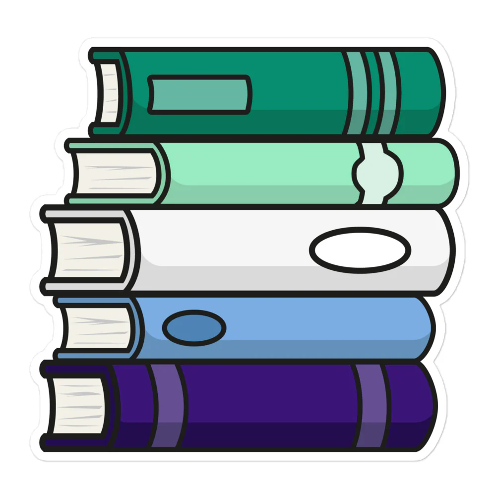 Gay Men Pride Flag Book Stack Sticker