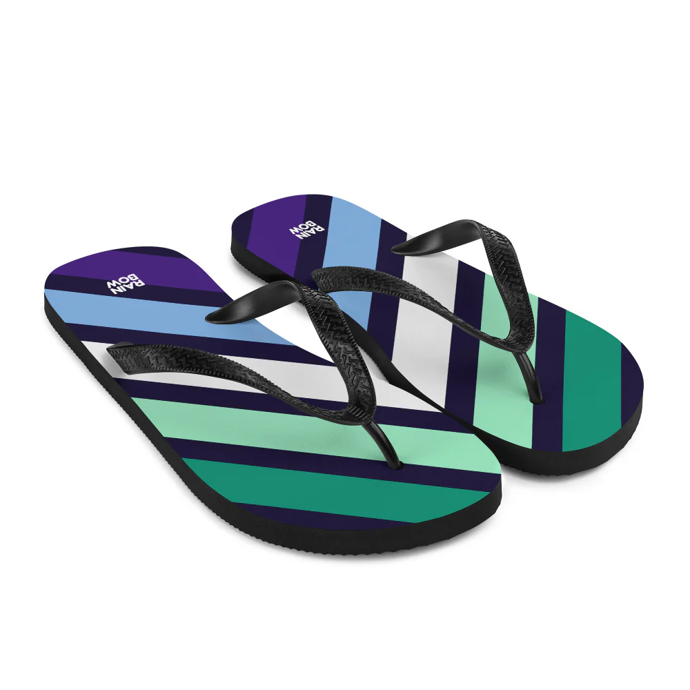 Gay Men's Diagonal Stripes Flip-Flops - Image 10